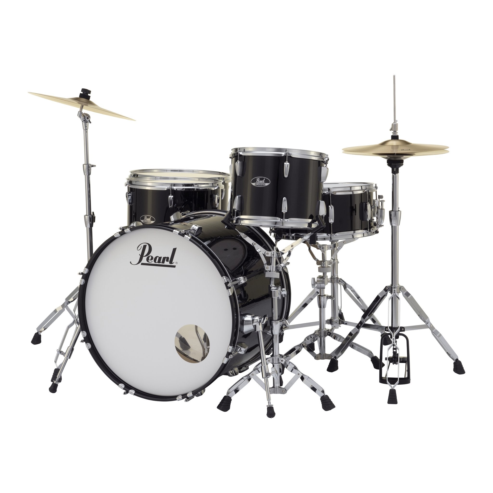 Pearl Roadshow 5-piece Rock Drum Set with Hardware and Cymbals - 22" Bass Drum - Jet Black - Image 2