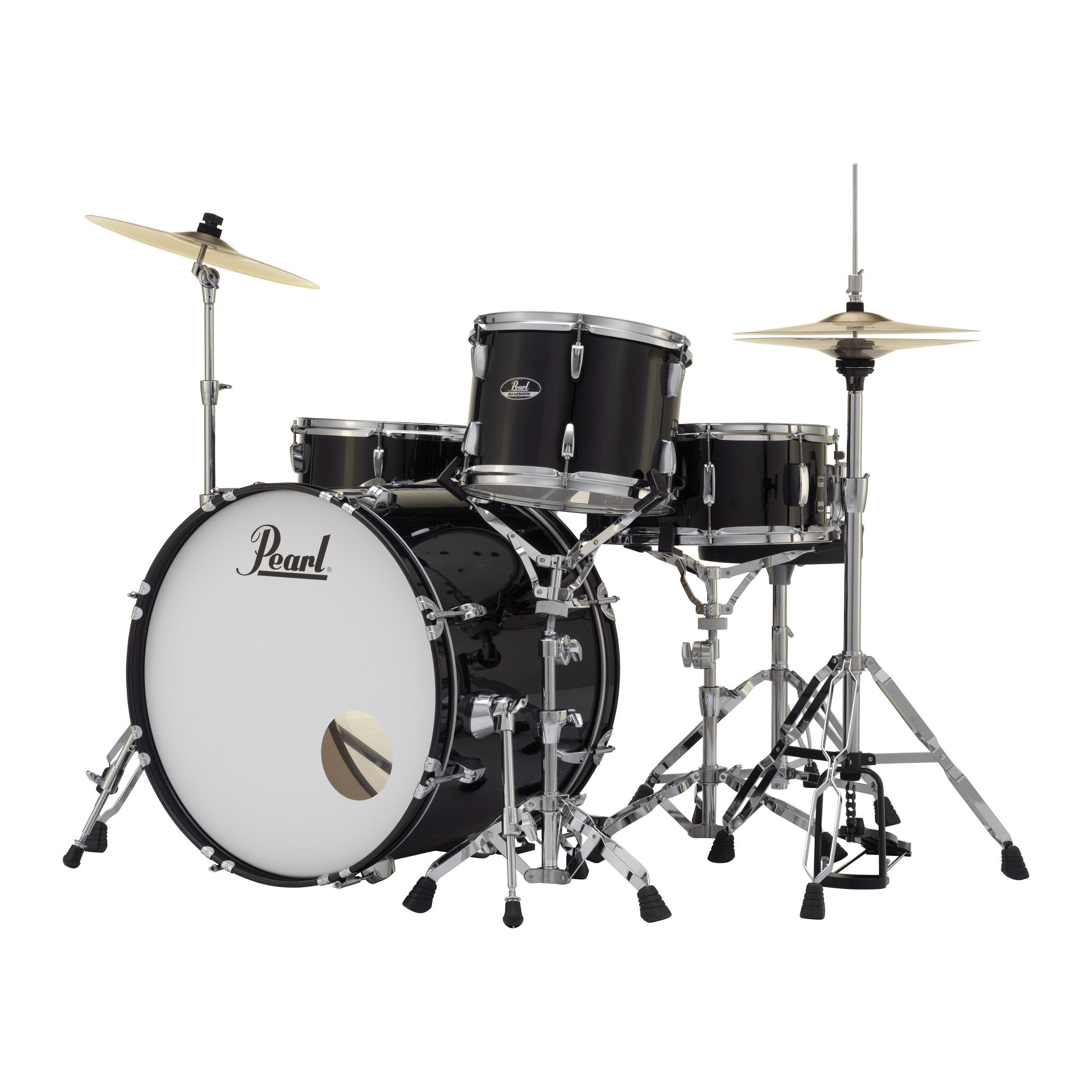 Pearl Roadshow 5-piece Rock Drum Set with Hardware and Cymbals - 22" Bass Drum - Jet Black - Image 4