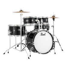 Pearl Roadshow Jr. 5-piece Drum Set with Hardware and Cymbals - 16" Bass Drum - Jet Black - Image 1
