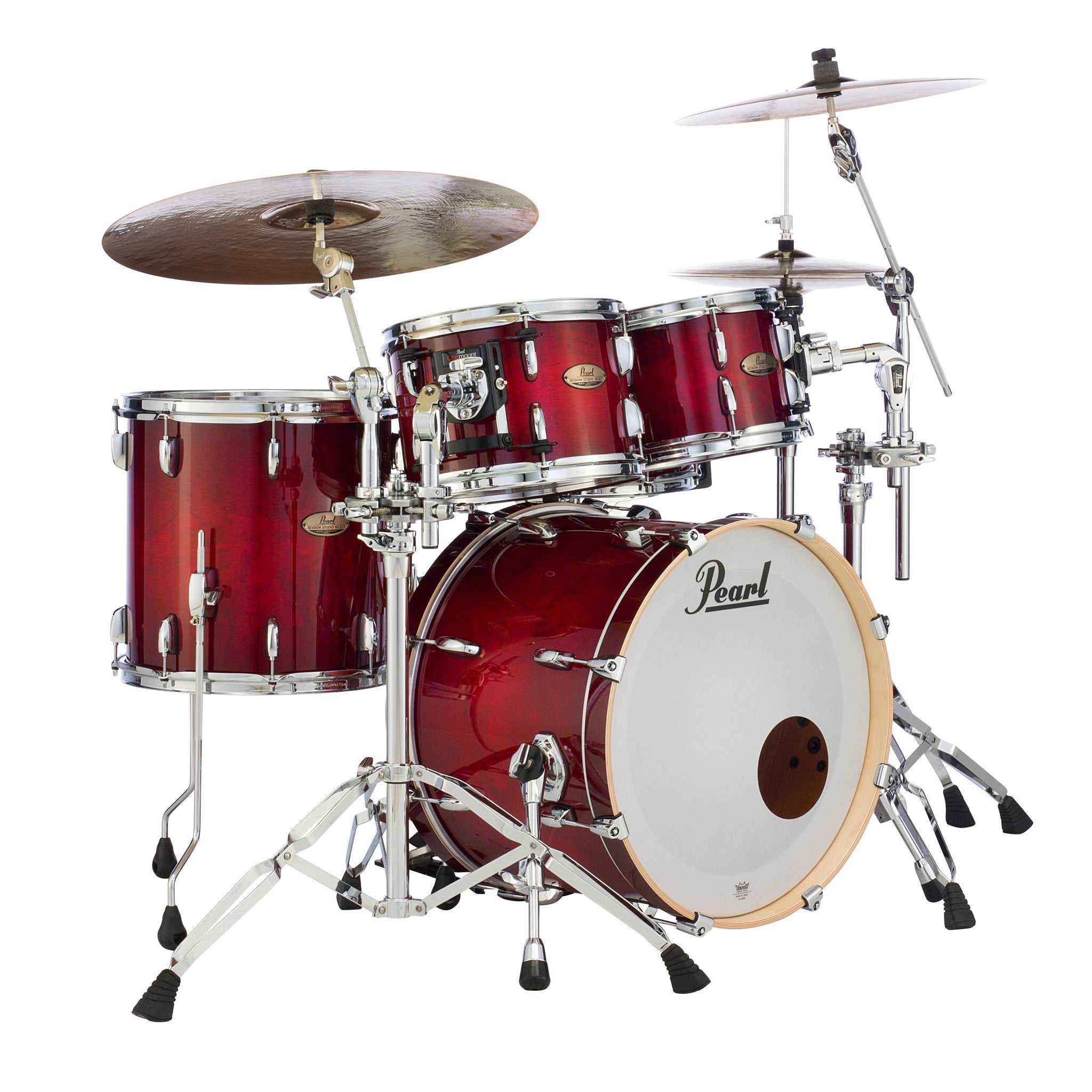 Pearl Session Studio Select 4-piece Drum Set Shell Pack - 20" Bass Drum - Antique Crimson Burst - Image 2