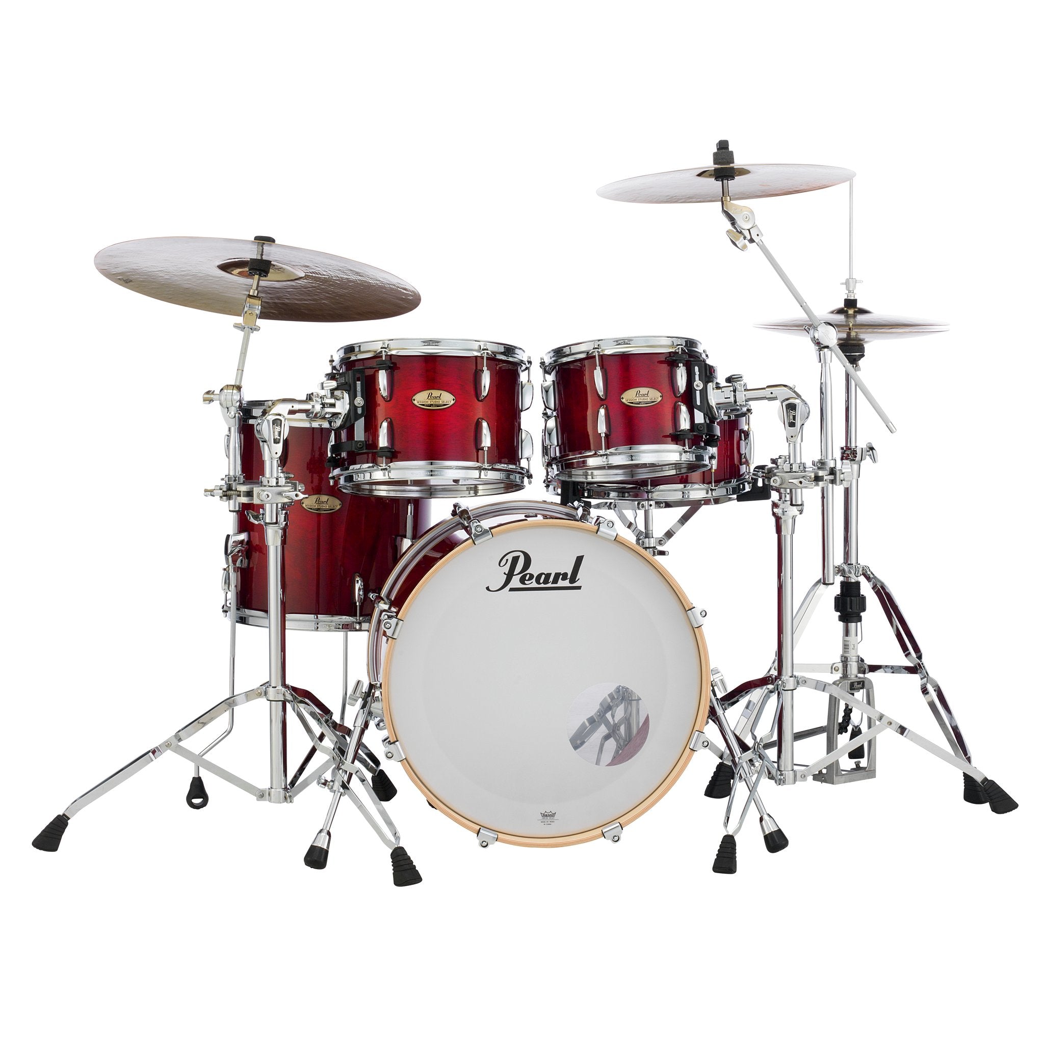 Pearl Session Studio Select 4-piece Drum Set Shell Pack - 20" Bass Drum - Antique Crimson Burst - Image 5