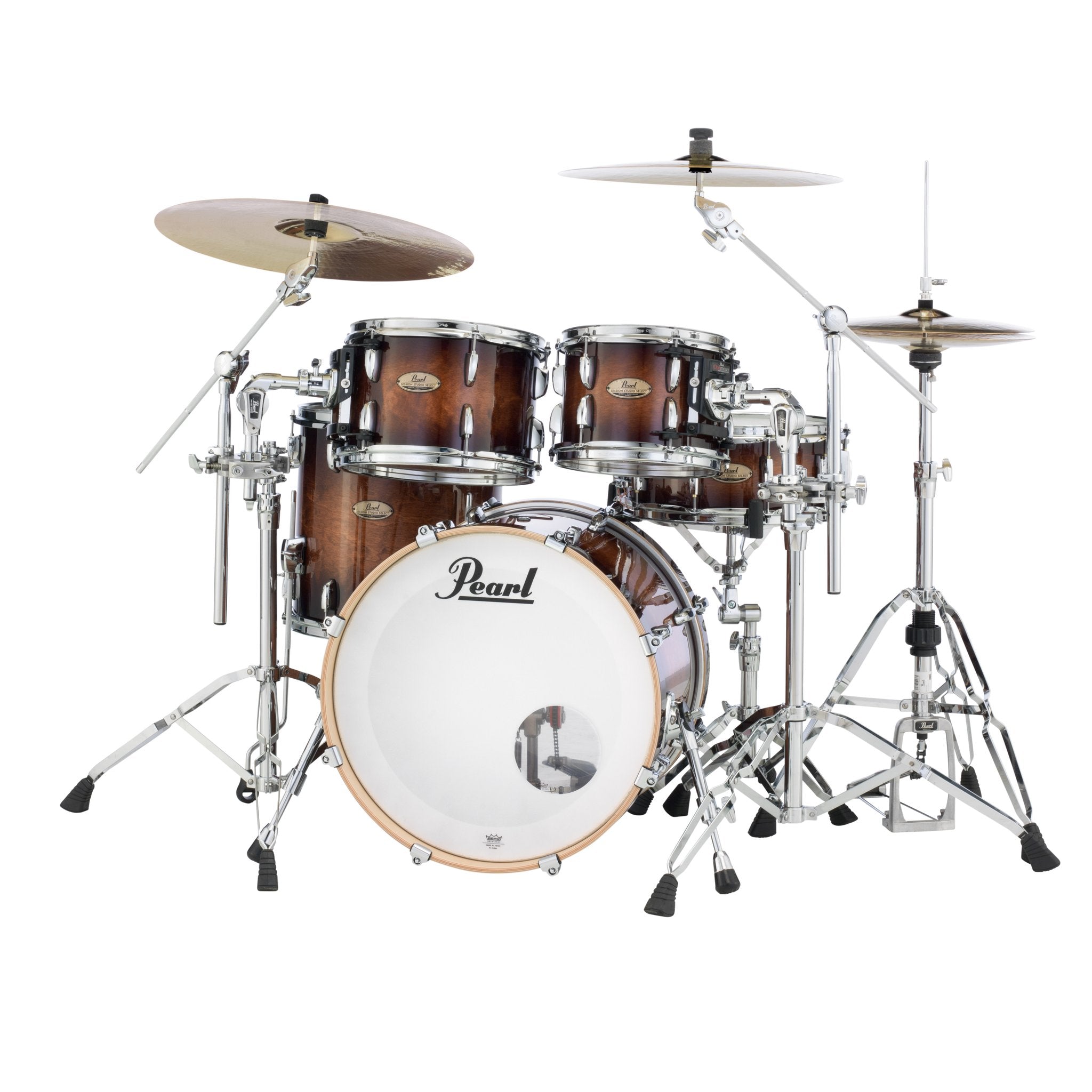 Pearl Session Studio Select 4-piece Drum Set Shell Pack - 20" Bass Drum - Gloss Barnwood Brown - Image 4