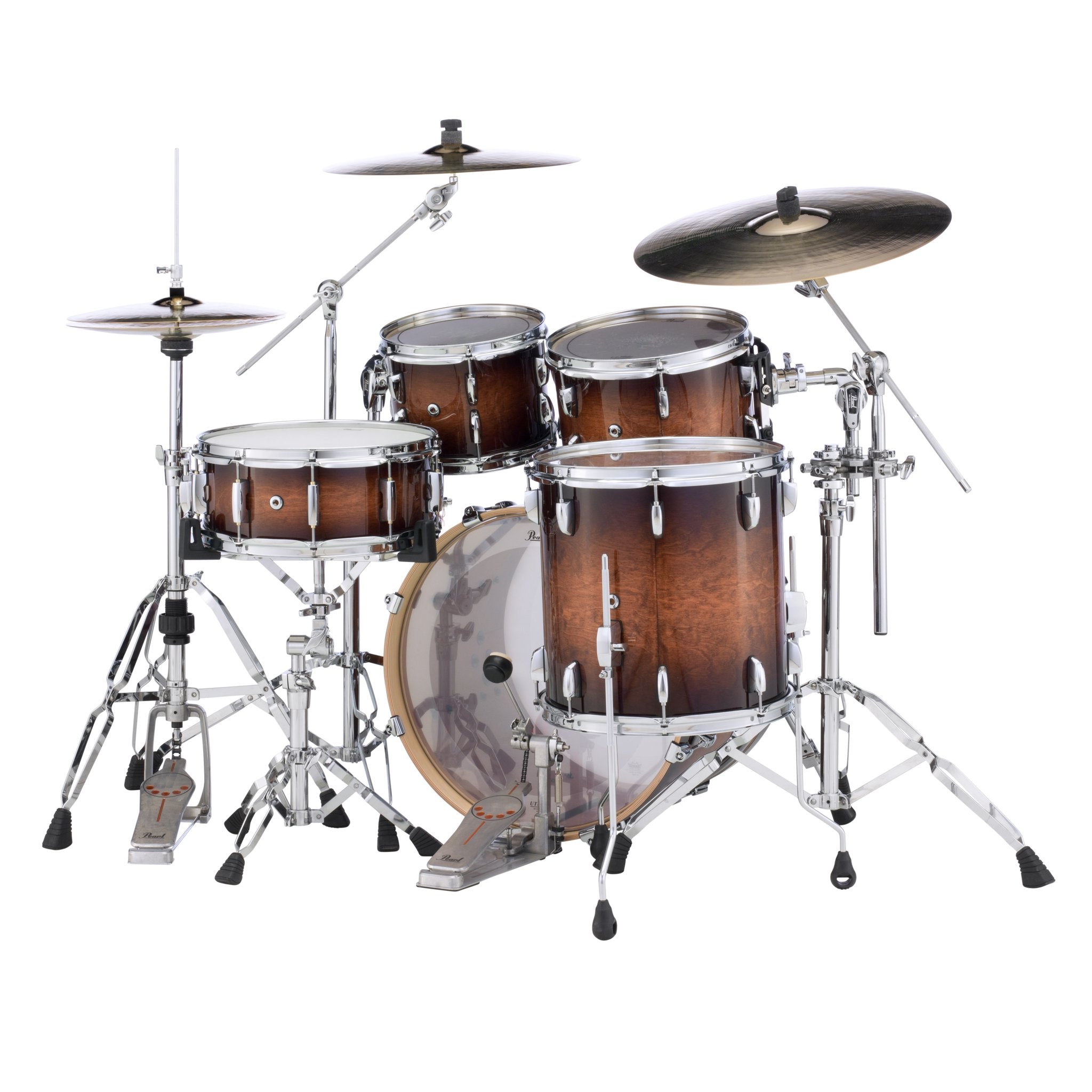 Pearl Session Studio Select 4-piece Drum Set Shell Pack - 20" Bass Drum - Gloss Barnwood Brown - Image 5