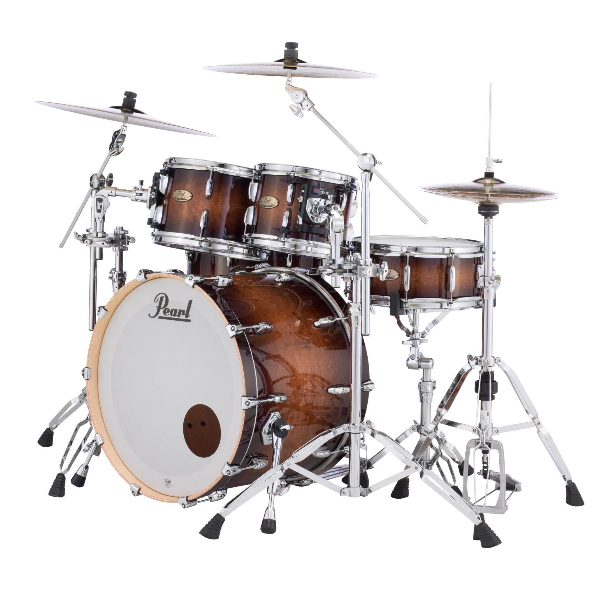 Pearl Session Studio Select 4-piece Drum Set Shell Pack - 22" Bass Drum - Gloss Barnwood Brown - Image 1