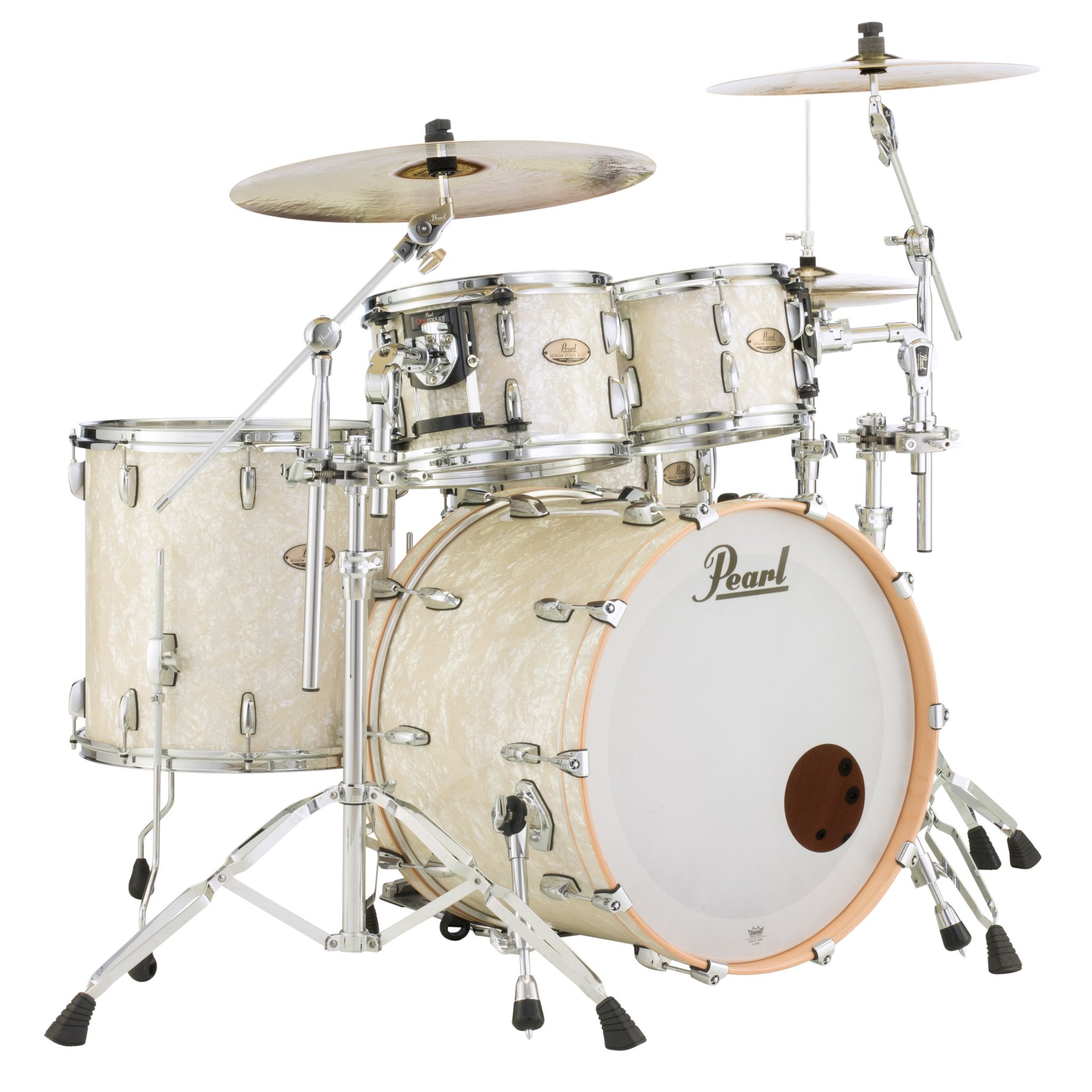 Pearl Session Studio Select 4-piece Drum Set Shell Pack - 22" Bass Drum - Nicotine White Marine Pearl - Image 2