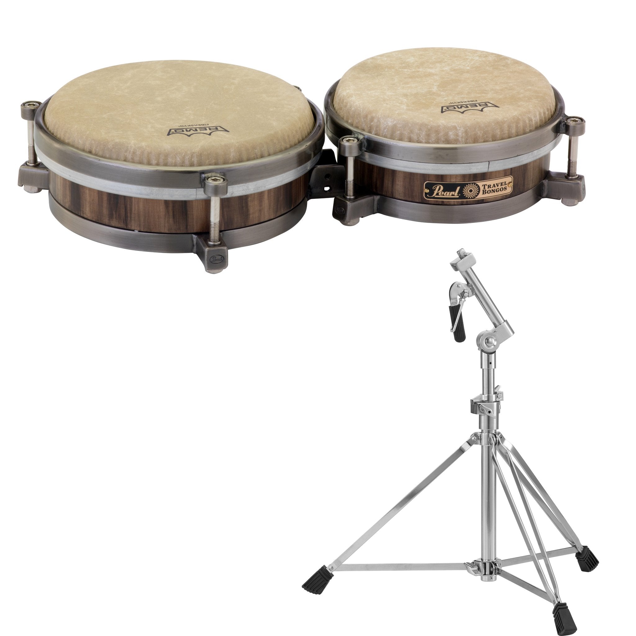【Pearl】ボンゴ・Bongo Pearl Travel Bongos with Seated Stand | Steve Weiss Music