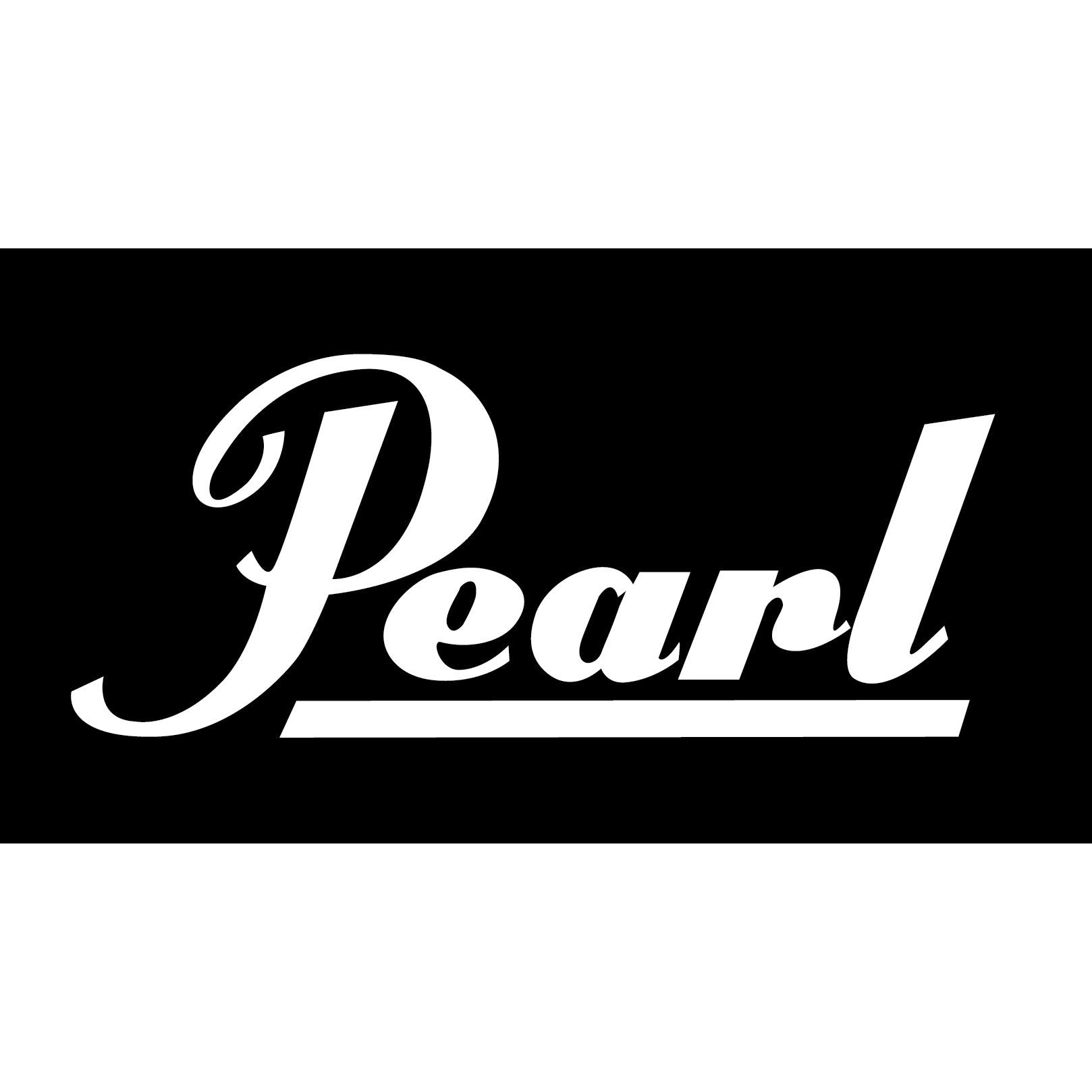 Pearl Vinyl Cut Logo Sticker for Drum Shell - White - 6"x2.5" cp1
