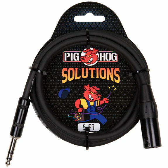 6' - Pig Hog Balanced Cable 1/4" TRS(M) - XLR(M)