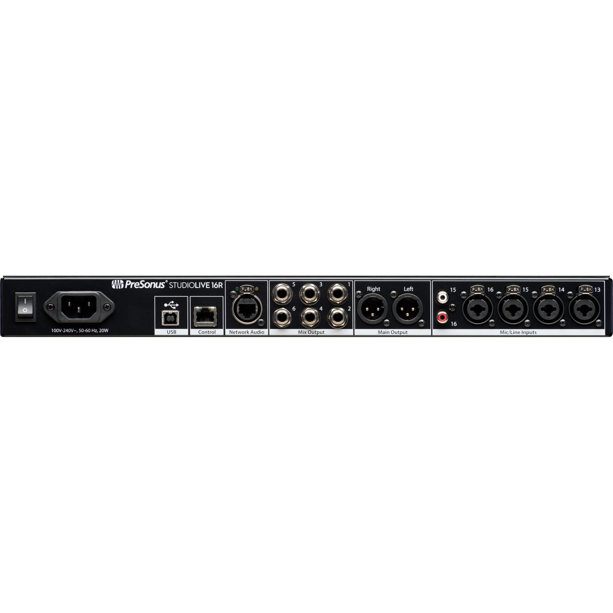 Presonus StudioLive 16R Digital Rack Mixer Rear Panel
