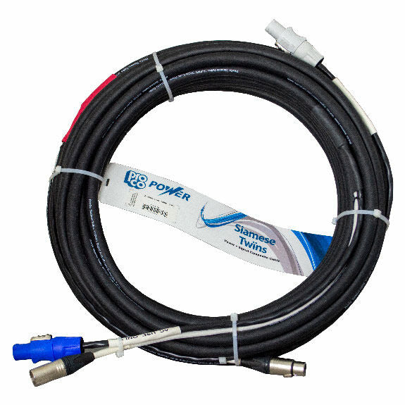 50' ProCo Siamese Twin Powercon Audio and Power Cable EC12