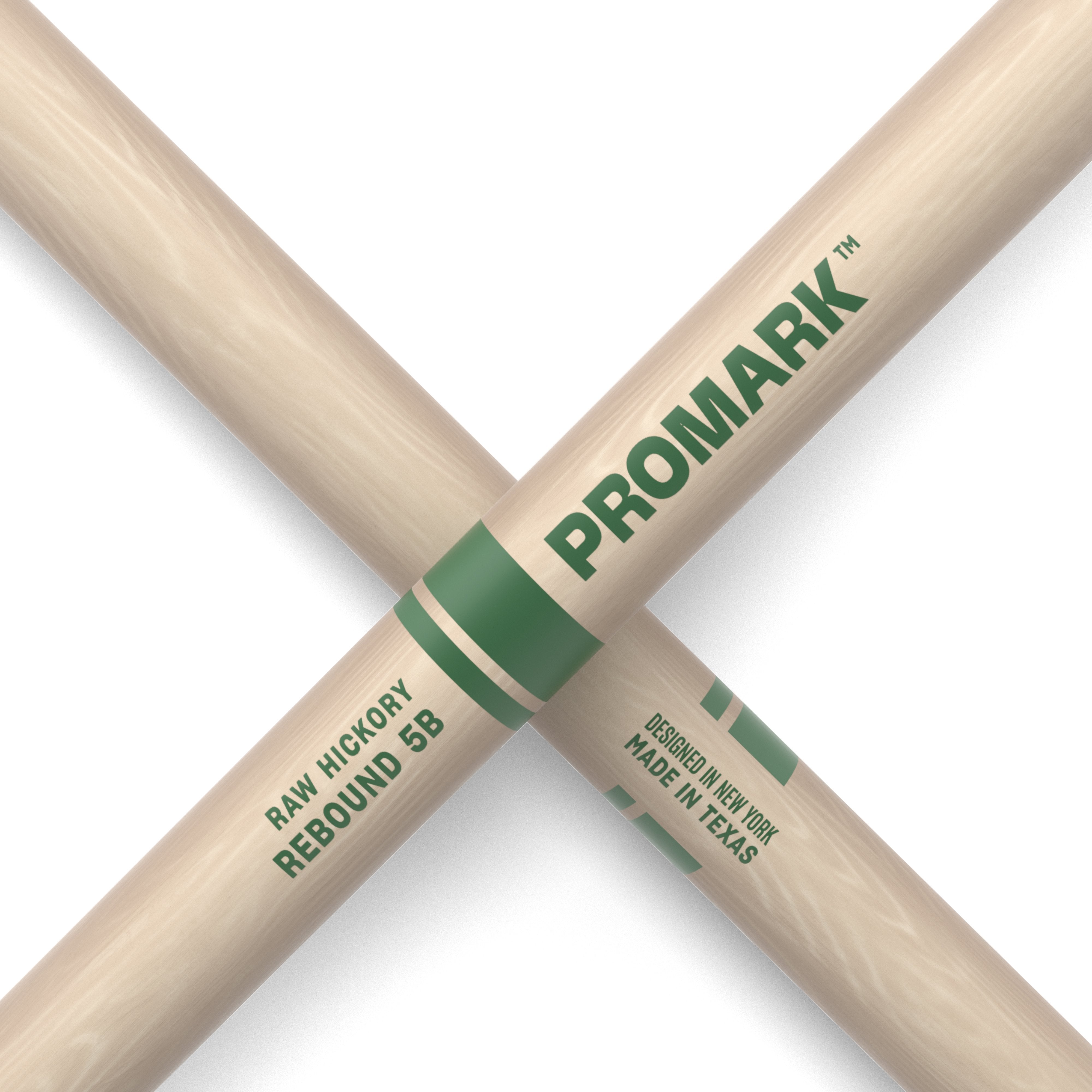 Promark 5B Rebound Raw Hickory Wood Tip Drumsticks - Image 5