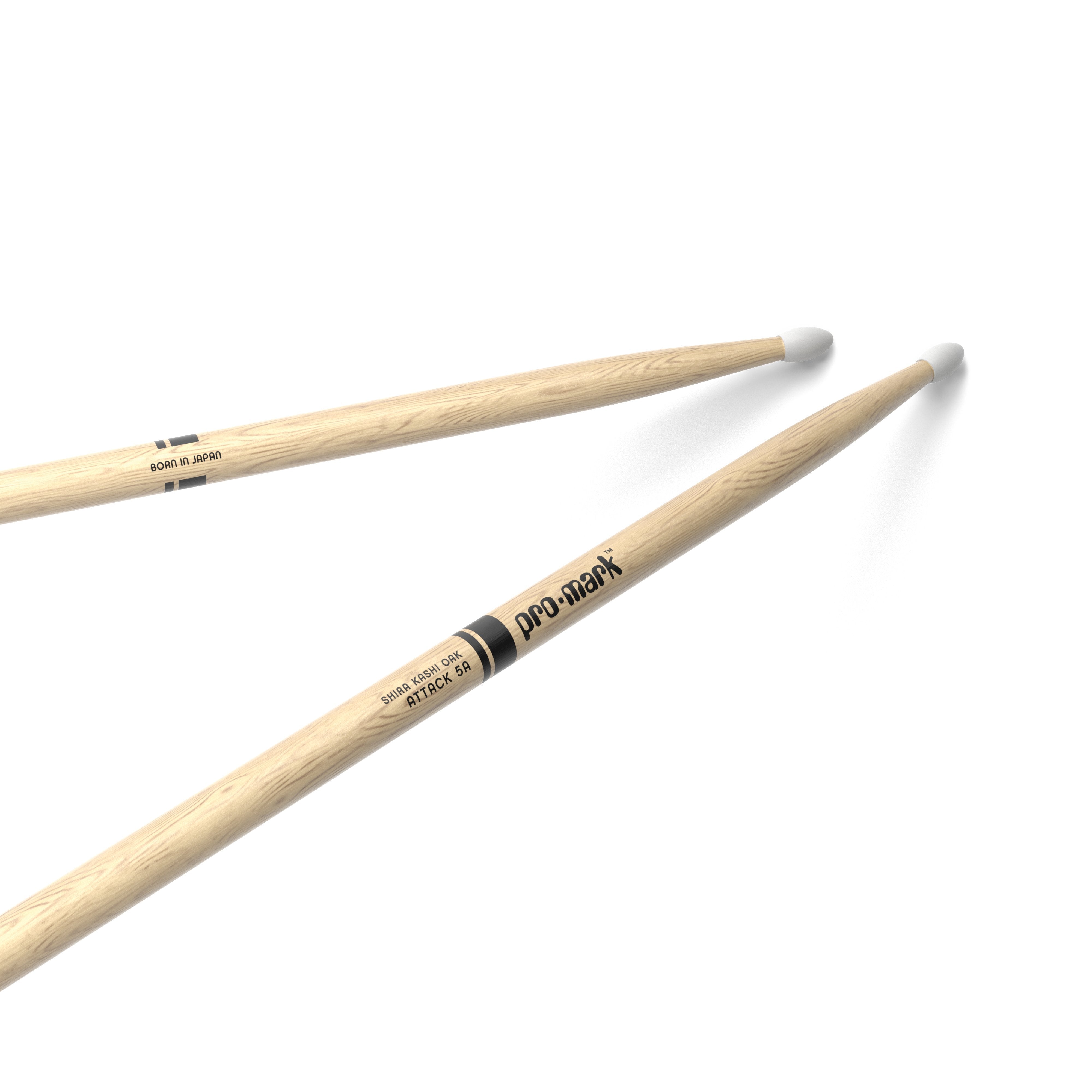 Promark PW5AN Classic Attack Shira Kashi Oak 5A Nylon Tip Drumsticks - Image 1