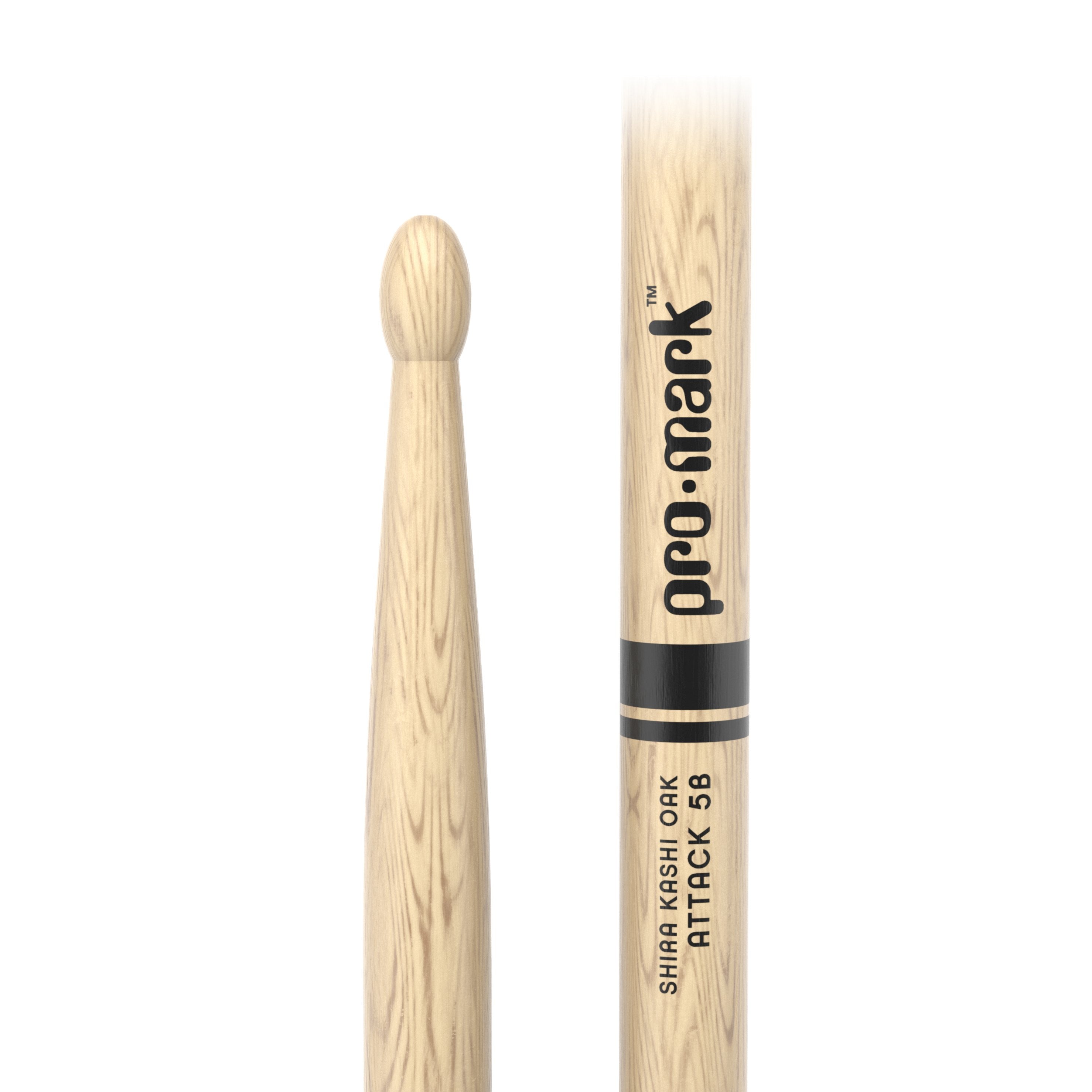 Promark PW5BW Classic Attack Shira Kashi Oak 5B Wood Tip Drumsticks - Image 2