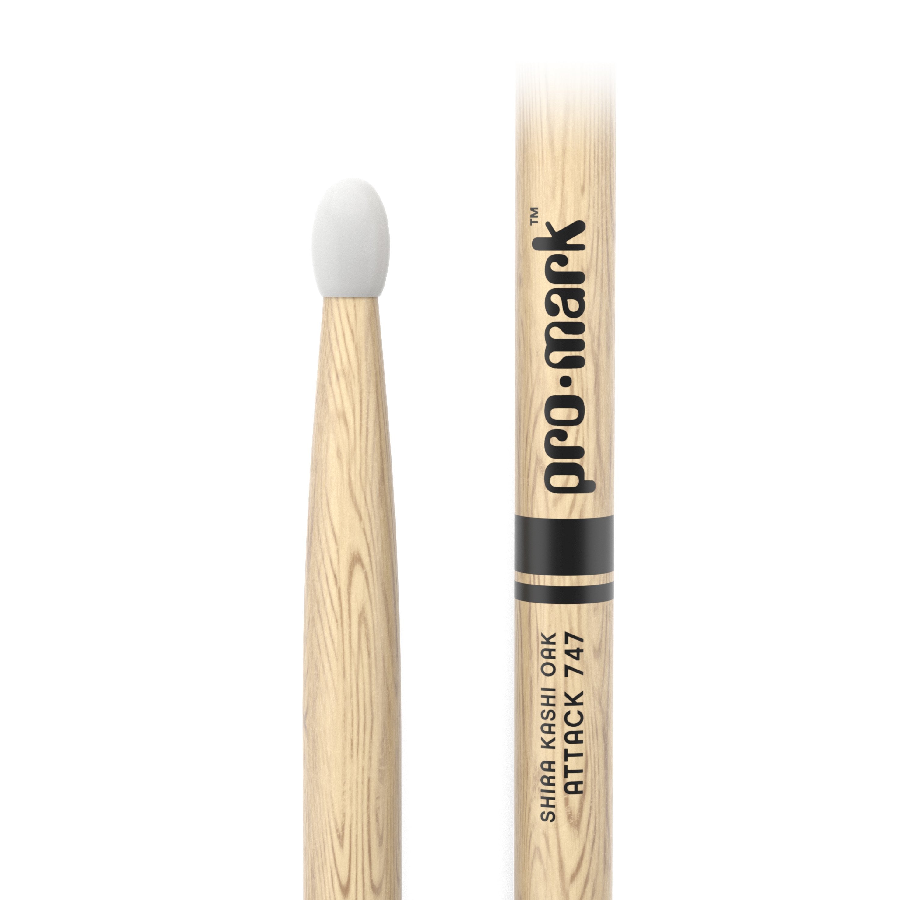 Promark PW747N Classic Attack Shira Kashi Nylon Tip Drumsticks - Image 2