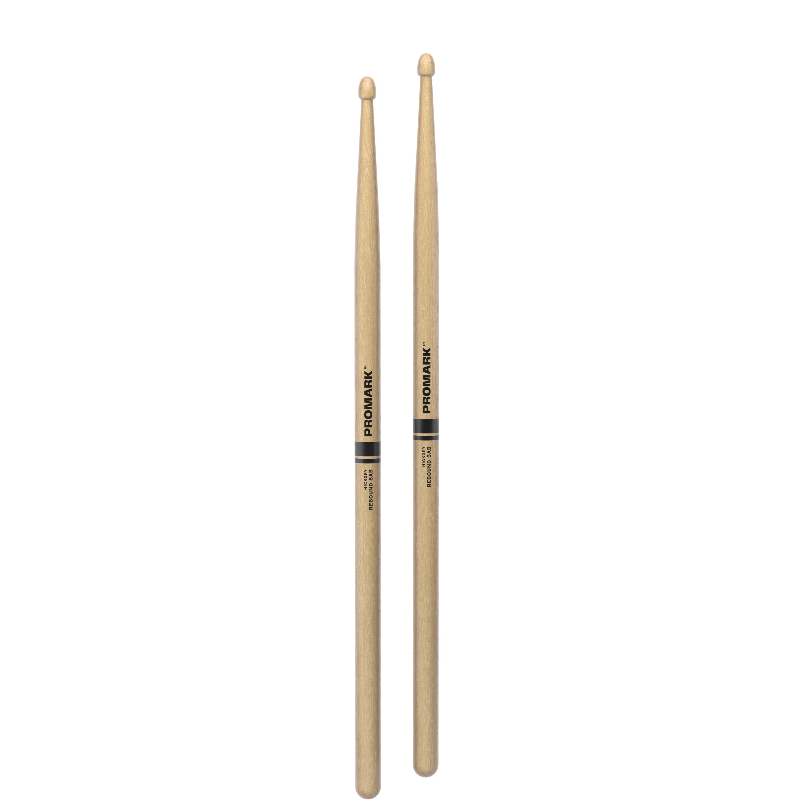 Promark Rebound 5AB Hickory Drumsticks - Acorn Wood Tip - Image 3