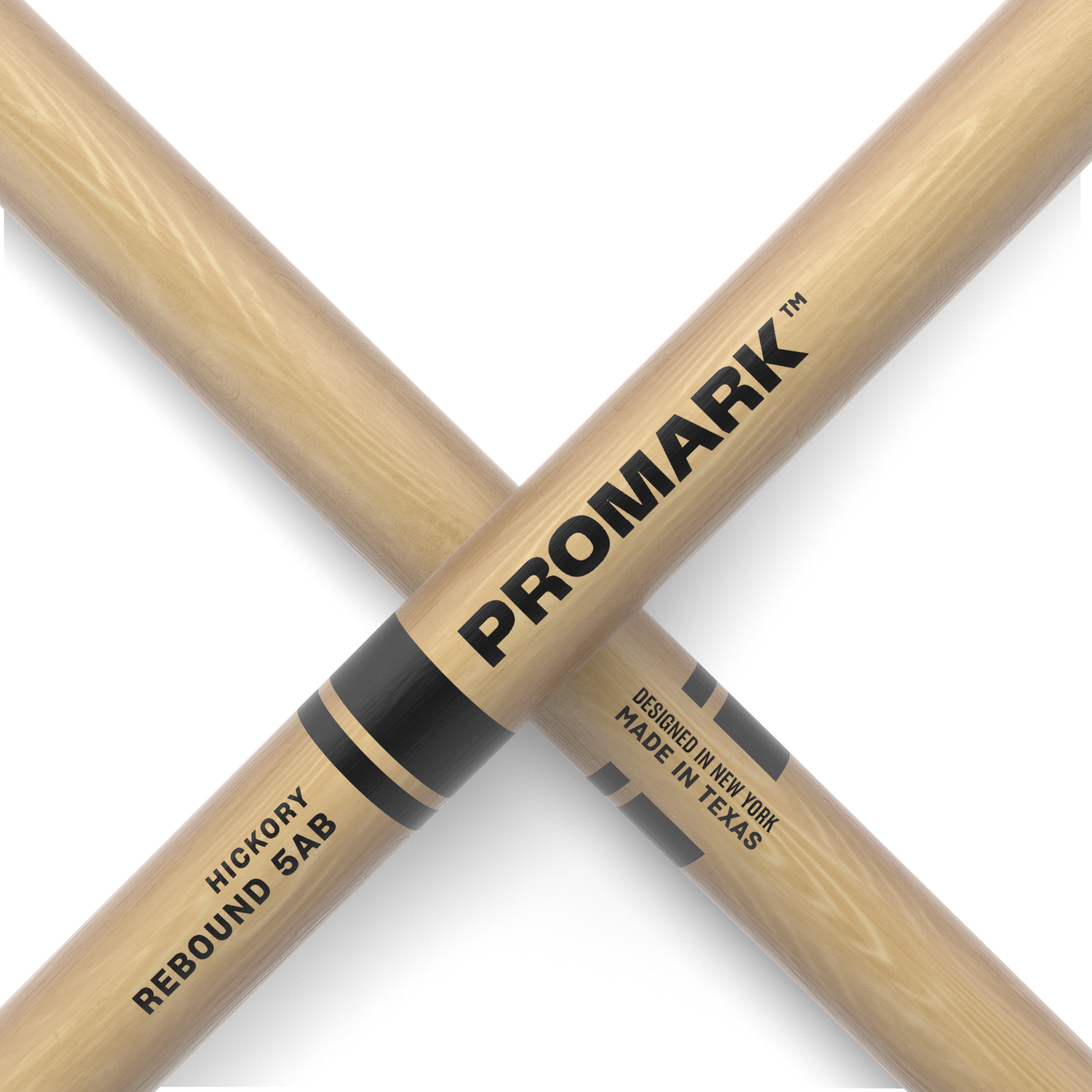 Promark Rebound 5AB Hickory Drumsticks - Acorn Wood Tip - Image 4