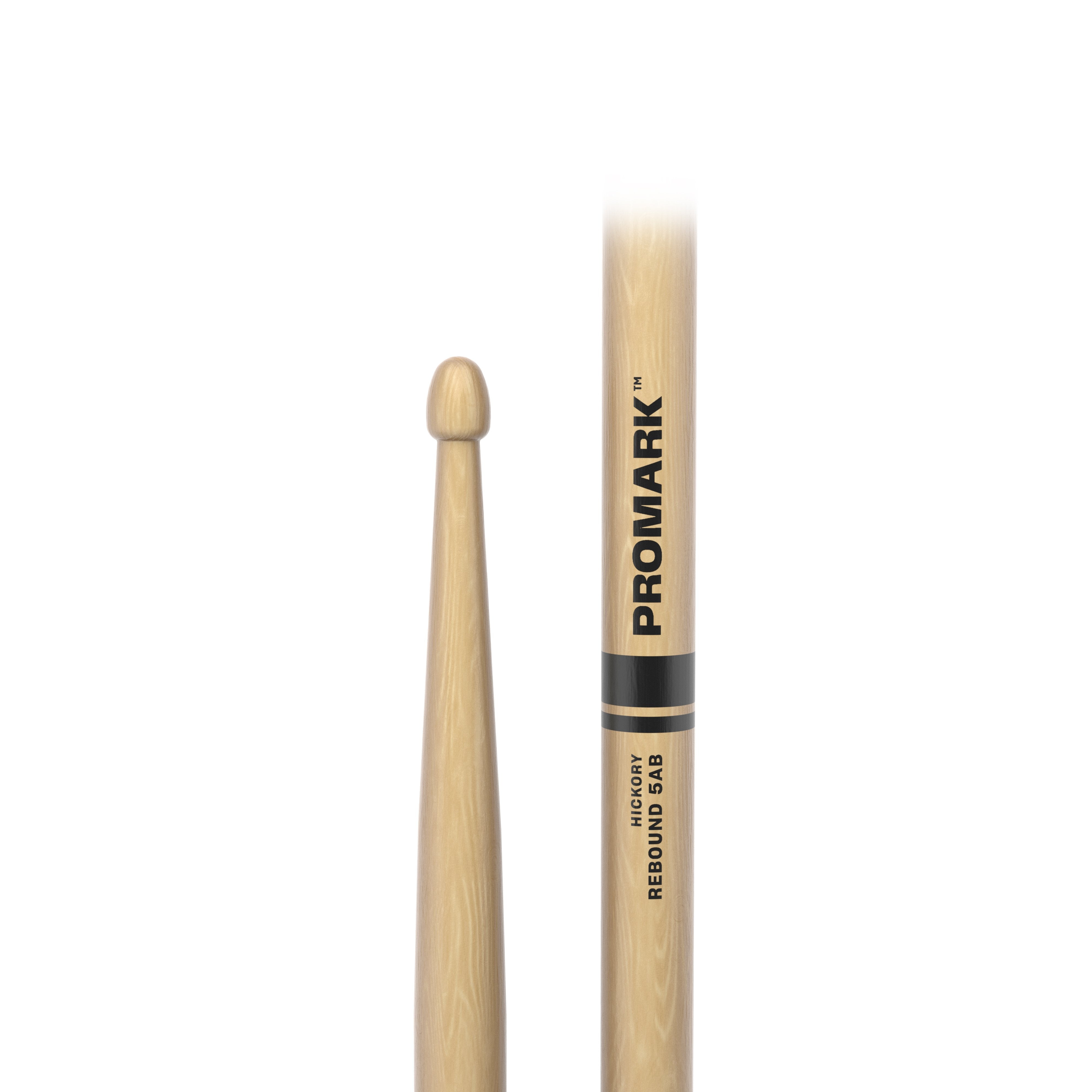 Promark Rebound 5AB Hickory Drumsticks - Acorn Wood Tip - Image 5