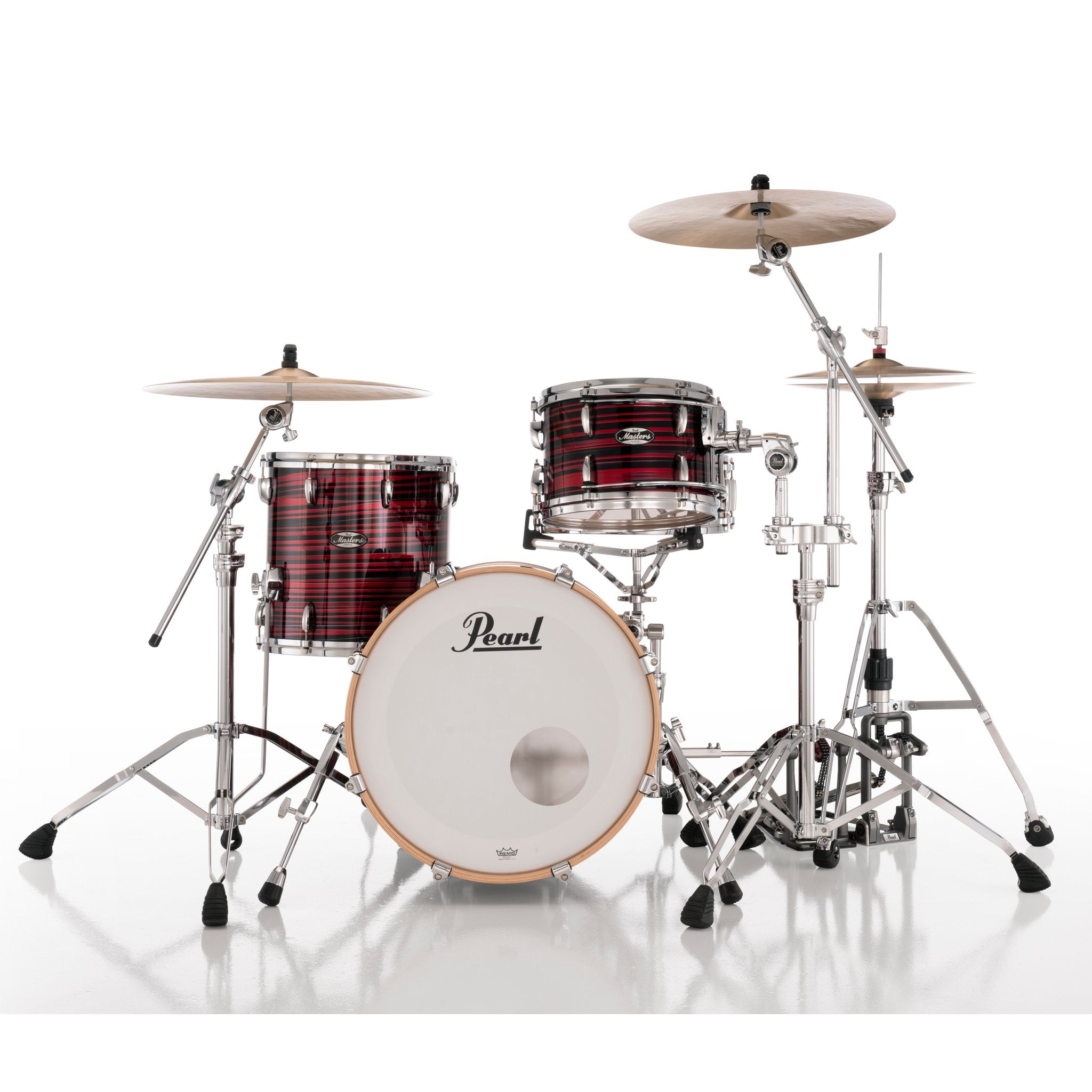 Red Oyster Swirl - Pearl Masters Maple 3-pc. Shell Pack with Gyrolock Tom Mount MM6C943XPS/C856