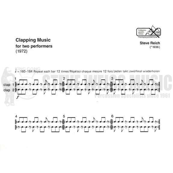 Reich-Clapping Music-2 pairs of hands