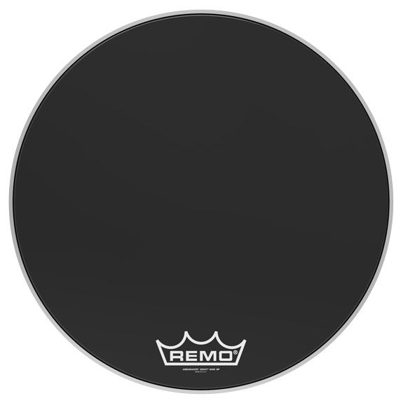 14" Remo Ambassador Ebony Marching Bass Drum Head