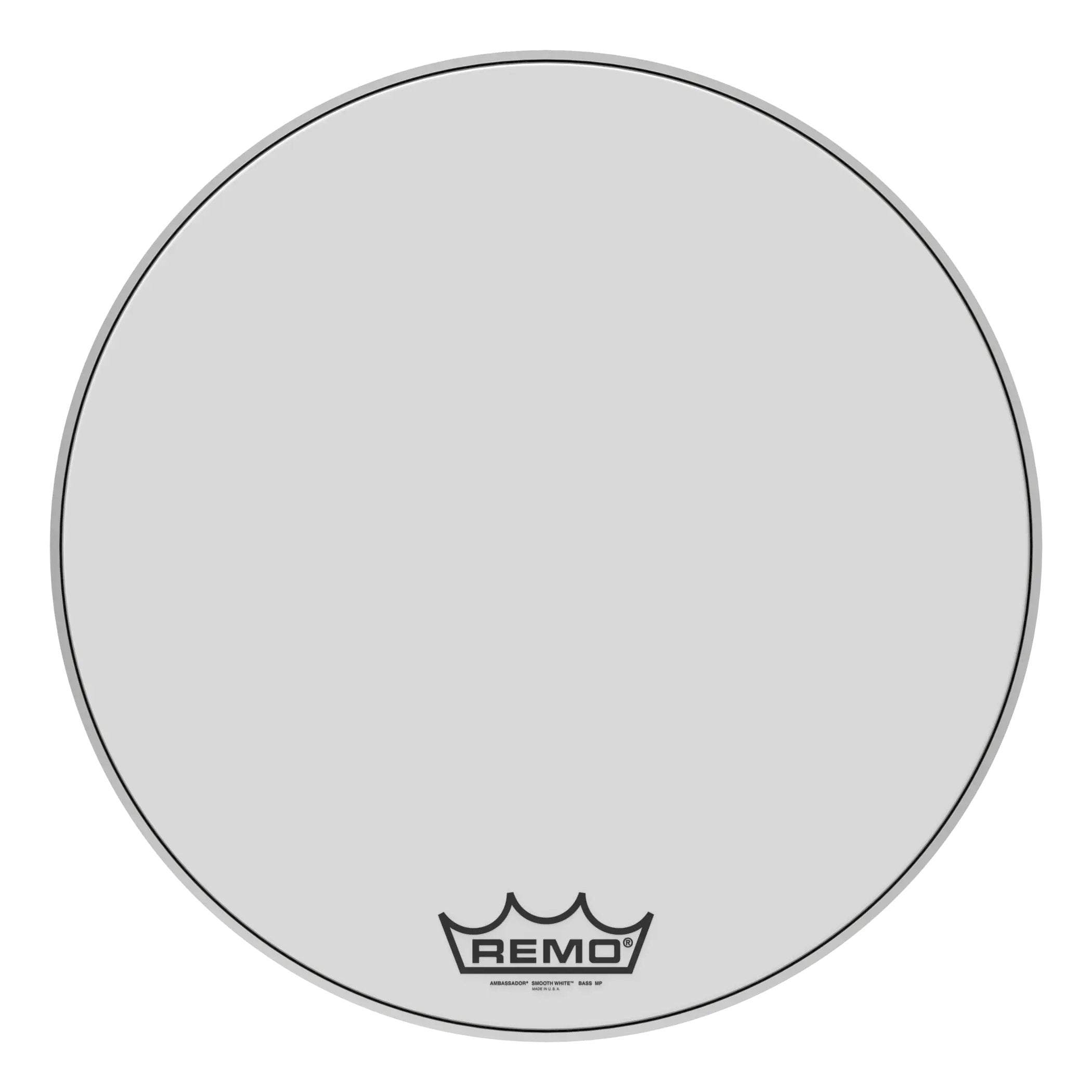 Remo Ambassador Smooth White Crimplock Marching Bass Drumhead - 26"