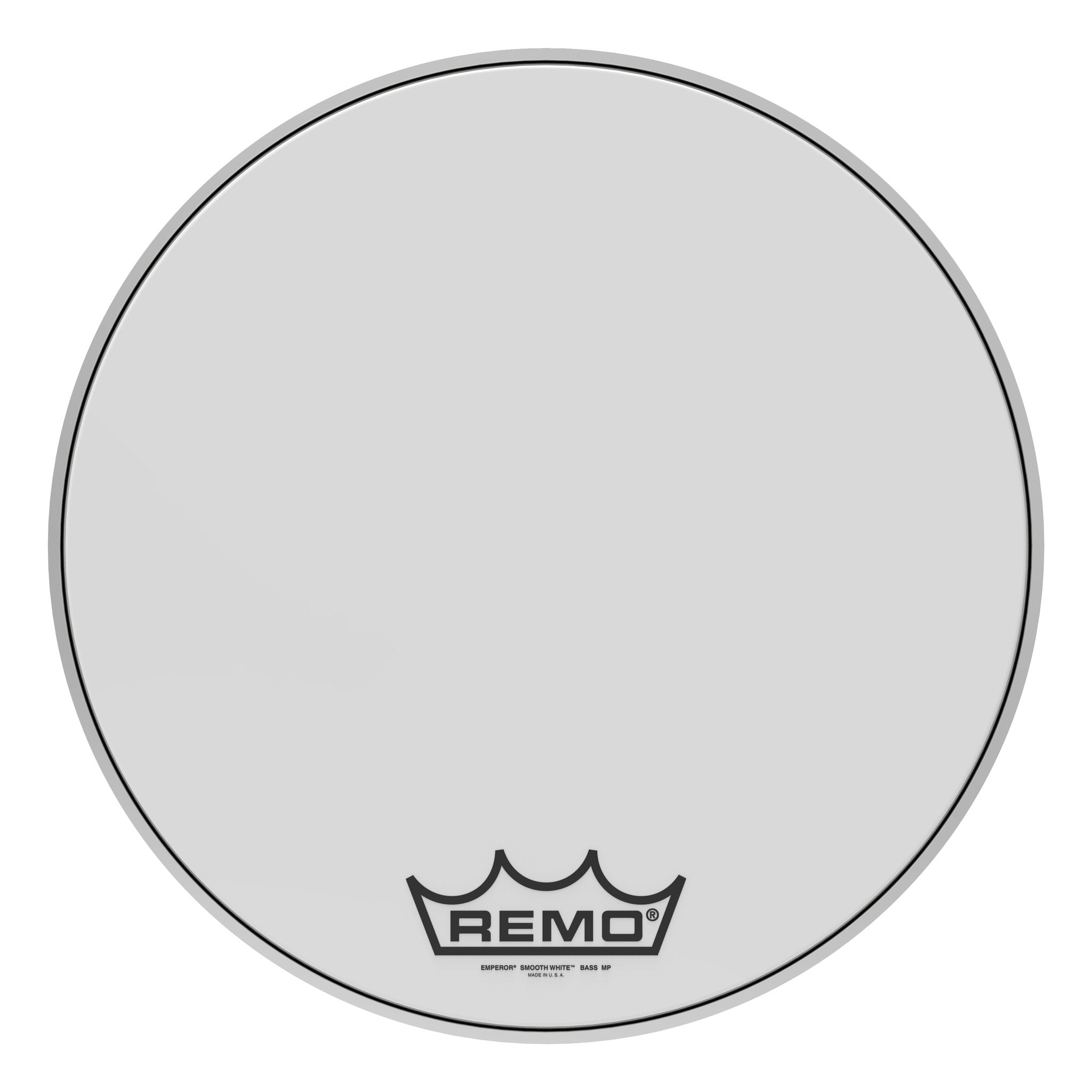 Remo Smooth White Emperor Crimplock Marching Bass Drum head 20" bb-1220-mp