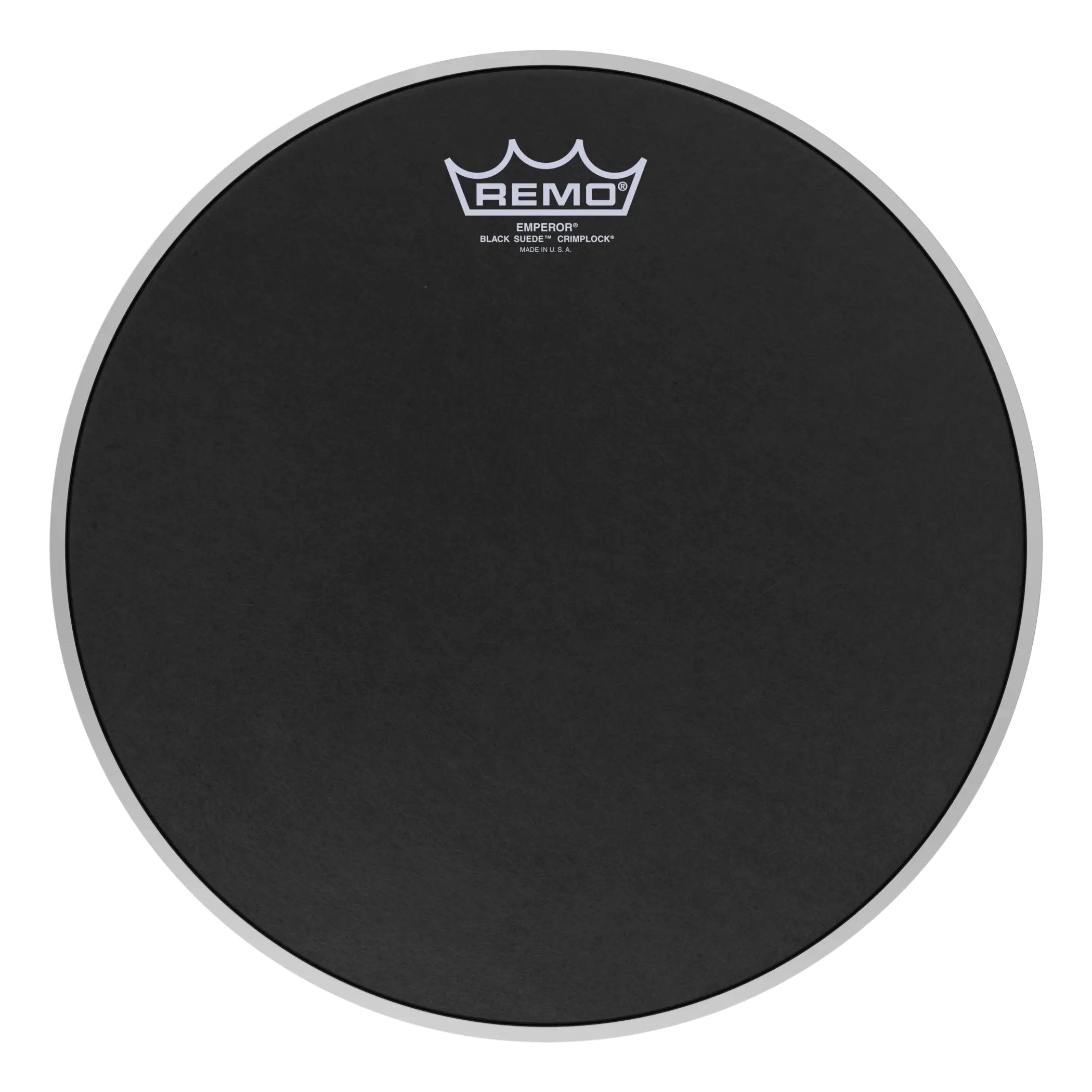 Remo Emperor Black Suede Crimplock Marching Tenor Drumhead - 12"