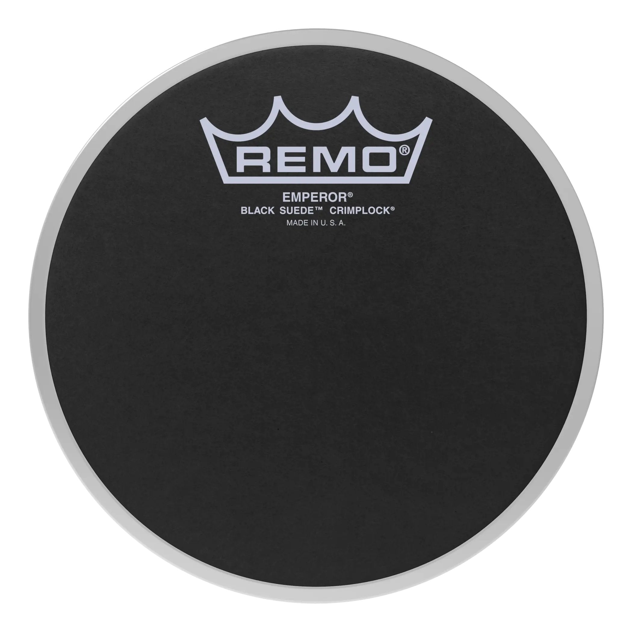 Remo Emperor Black Suede Crimplock Marching Tenor Drumhead - 6"