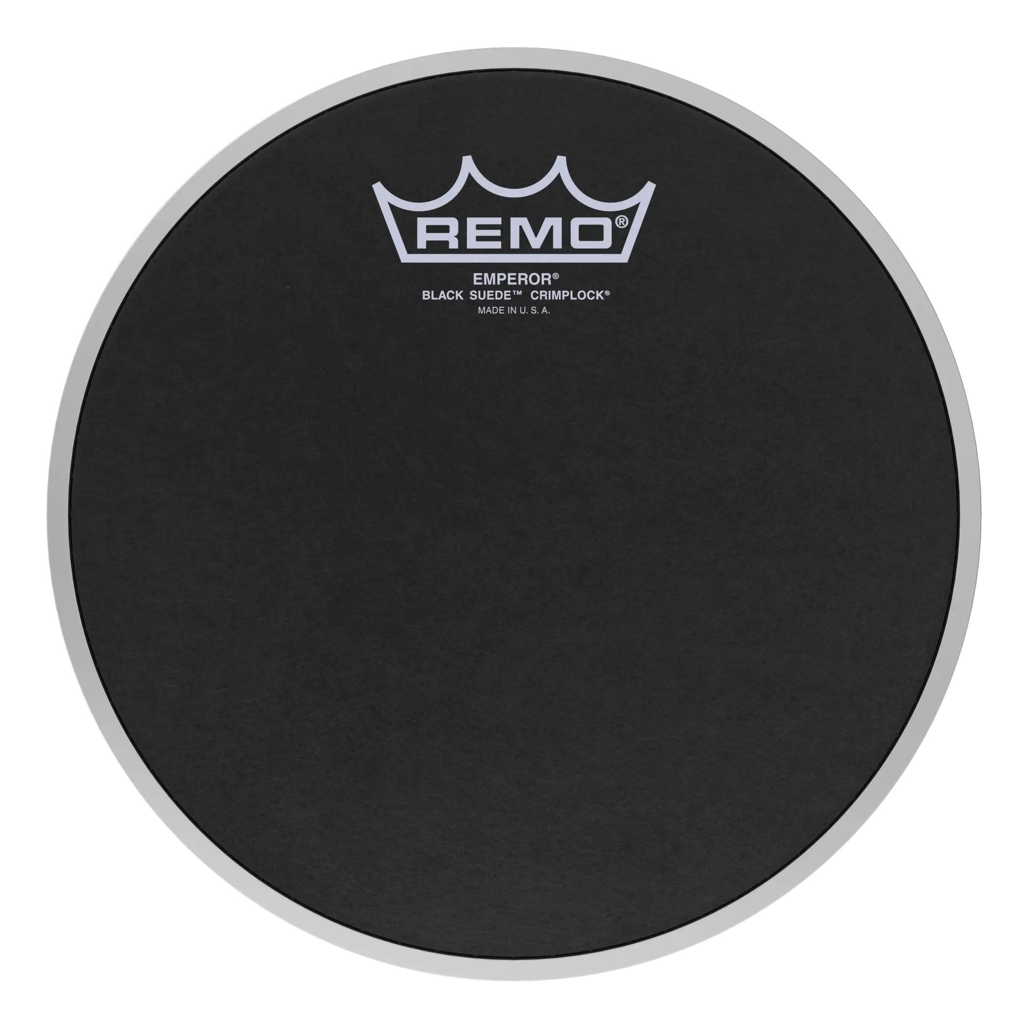 Remo Emperor Black Suede Crimplock Marching Tenor Drumhead - 8"
