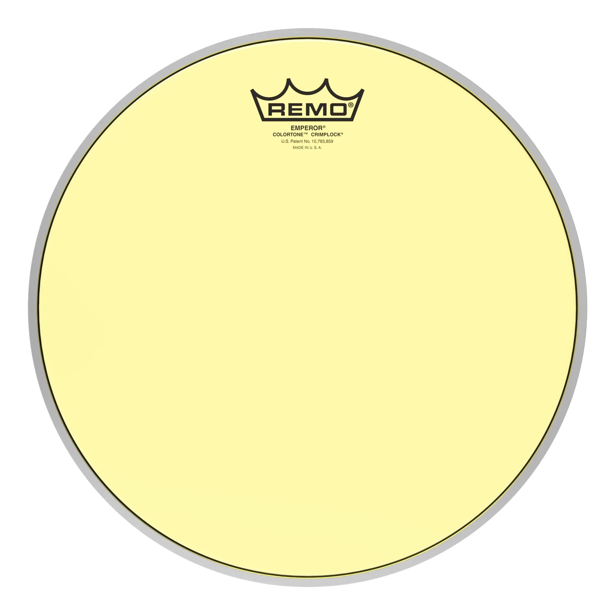 Remo Emperor Colortone Yellow Crimplock Marching Tenor Drumhead - 12"