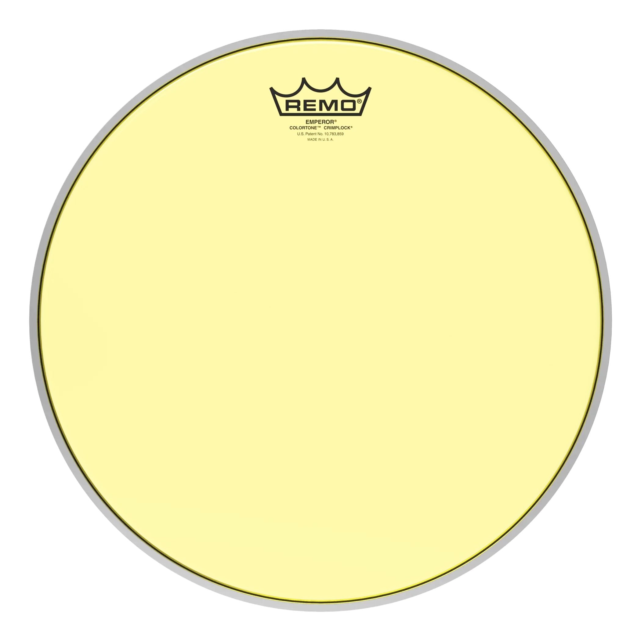 Remo Emperor Colortone Yellow Crimplock Marching Tenor Drumhead - 14"