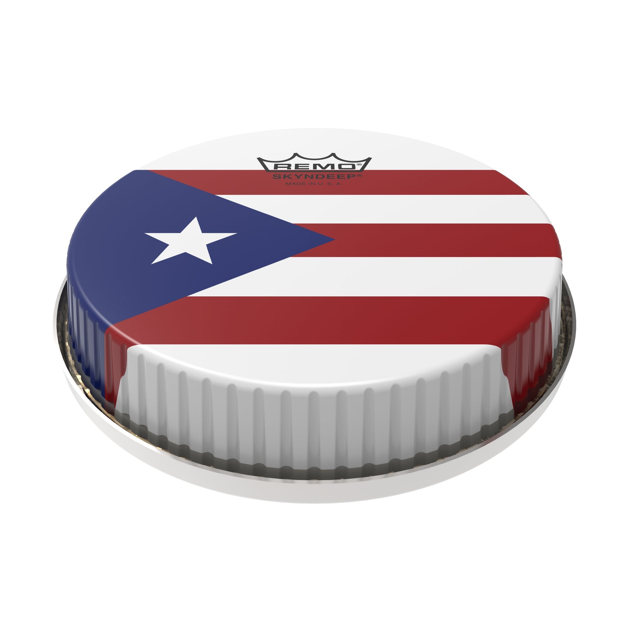 Remo 7.15" Skyndeep R-Series Puerto Rican Flag Graphic Bongo Head m6-r715-s4-sd008