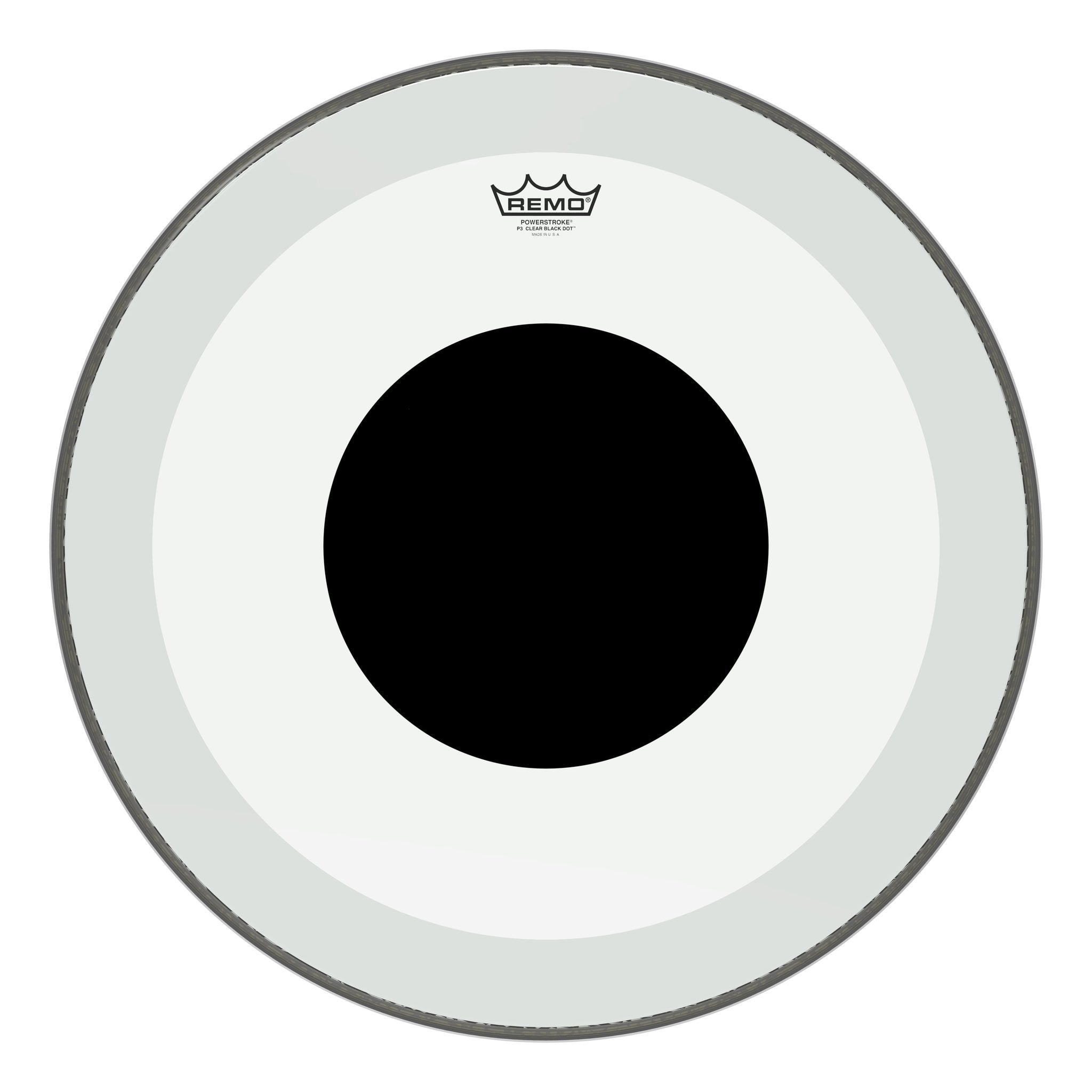 Remo 22" Powerstroke 3 Clear Black Dot Bass Drum head p3-1322-10