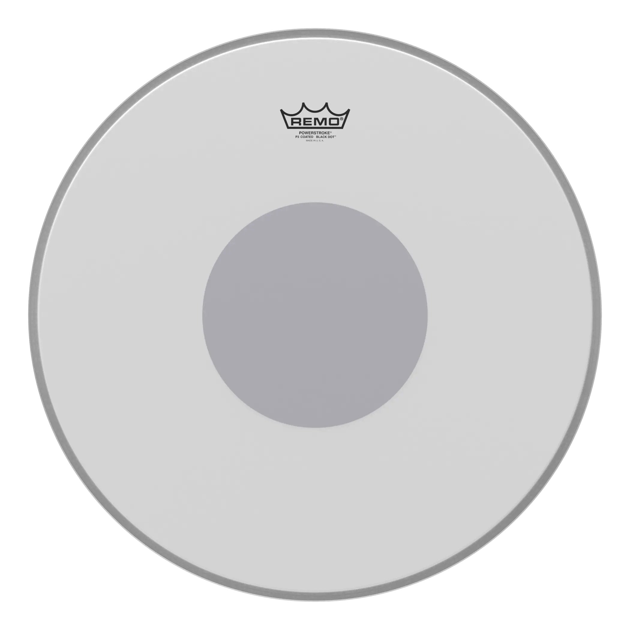Remo P3 Powerstroke Coated Bass Drumhead - Bottom Black Dot - 20"