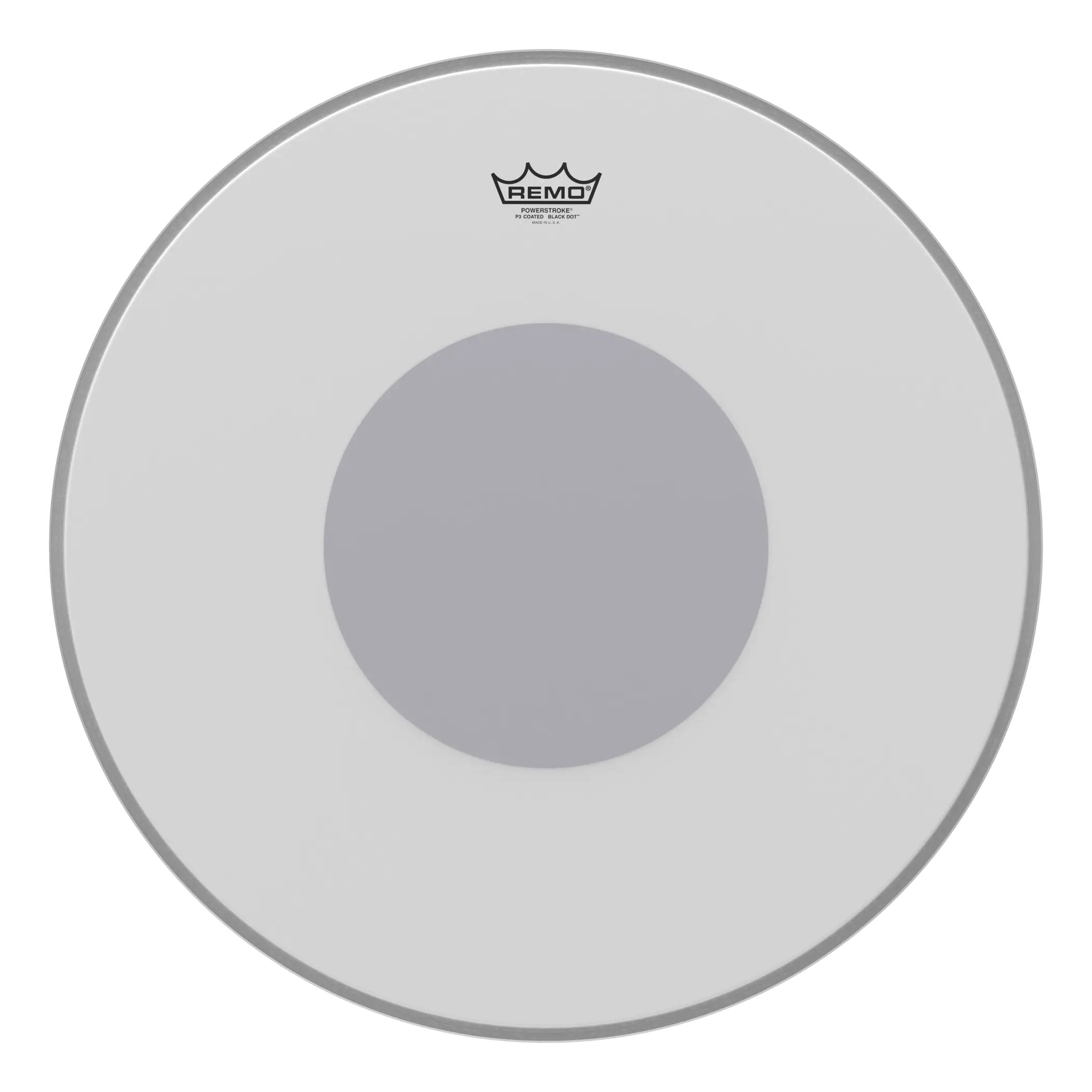 Remo P3 Powerstroke Coated Bass Drumhead - Bottom Black Dot - 22"