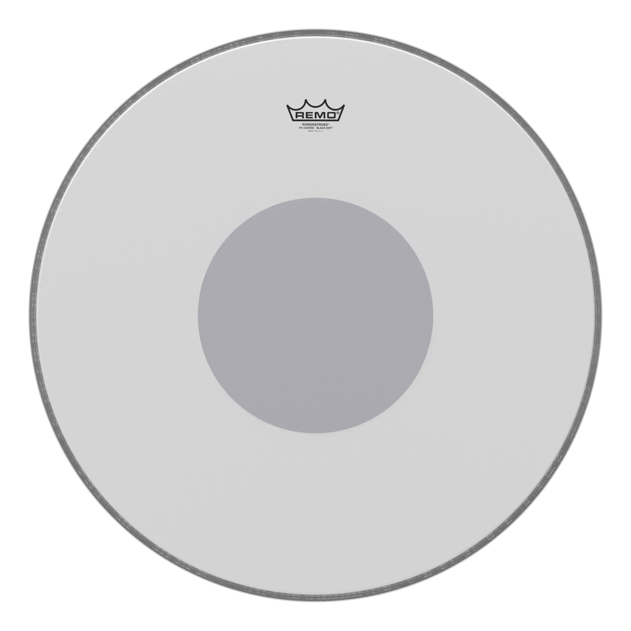 Remo P3 Powerstroke Coated Bass Drumhead - Bottom Black Dot - 24"