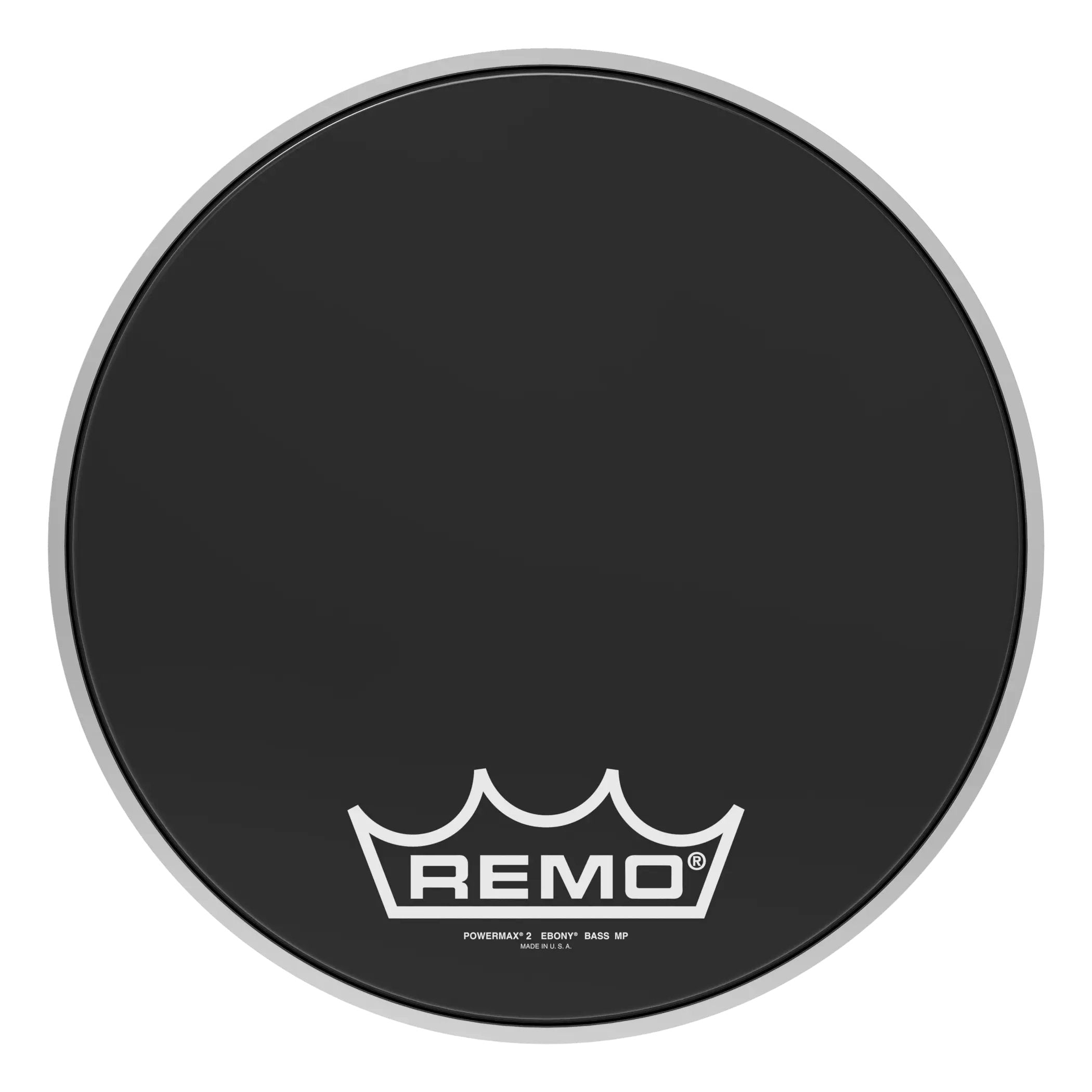 Remo Powermax 2 Ebony Crimplock Marching Bass Drumhead - 14"