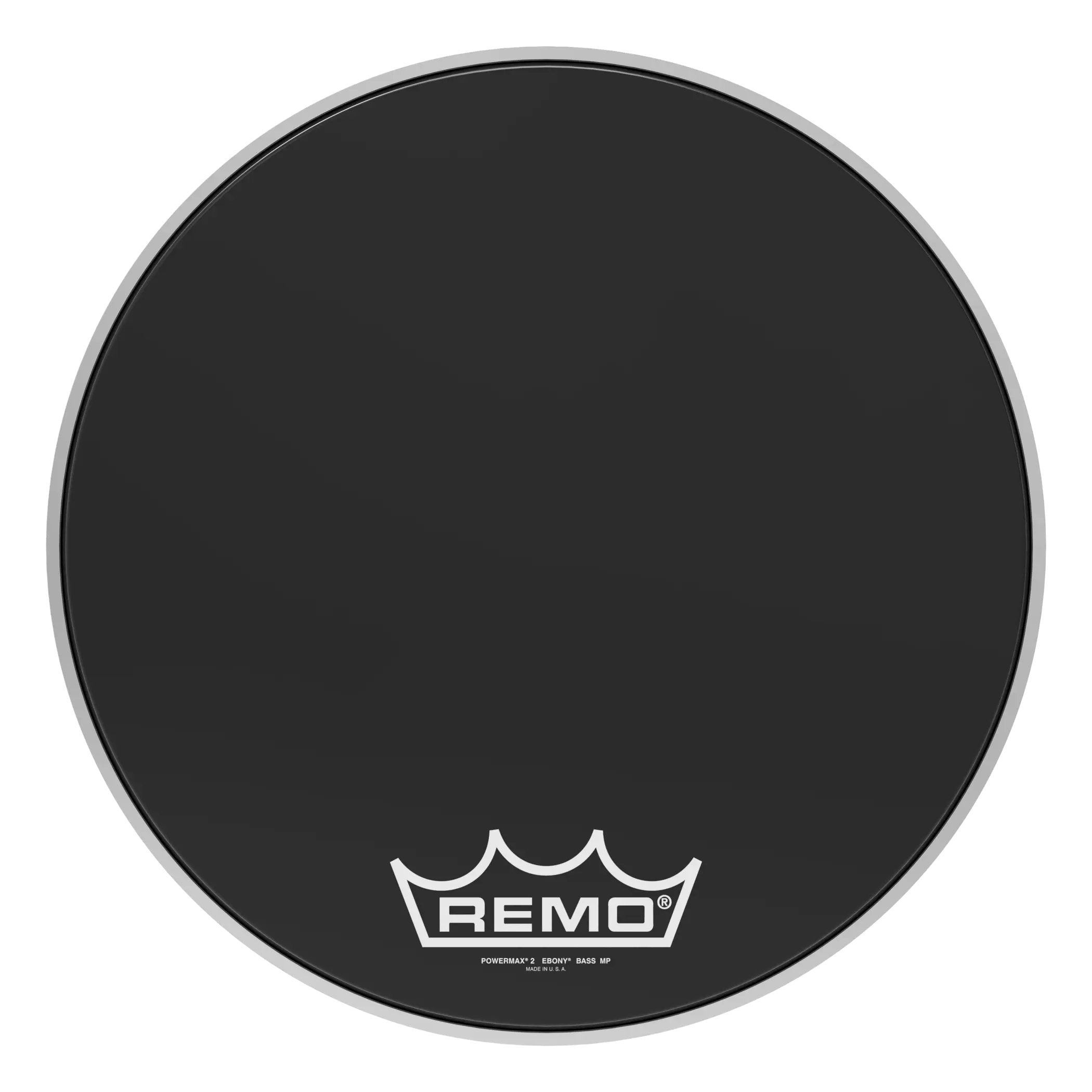 Remo Powermax 2 Ebony Crimplock Marching Bass Drumhead - 18"