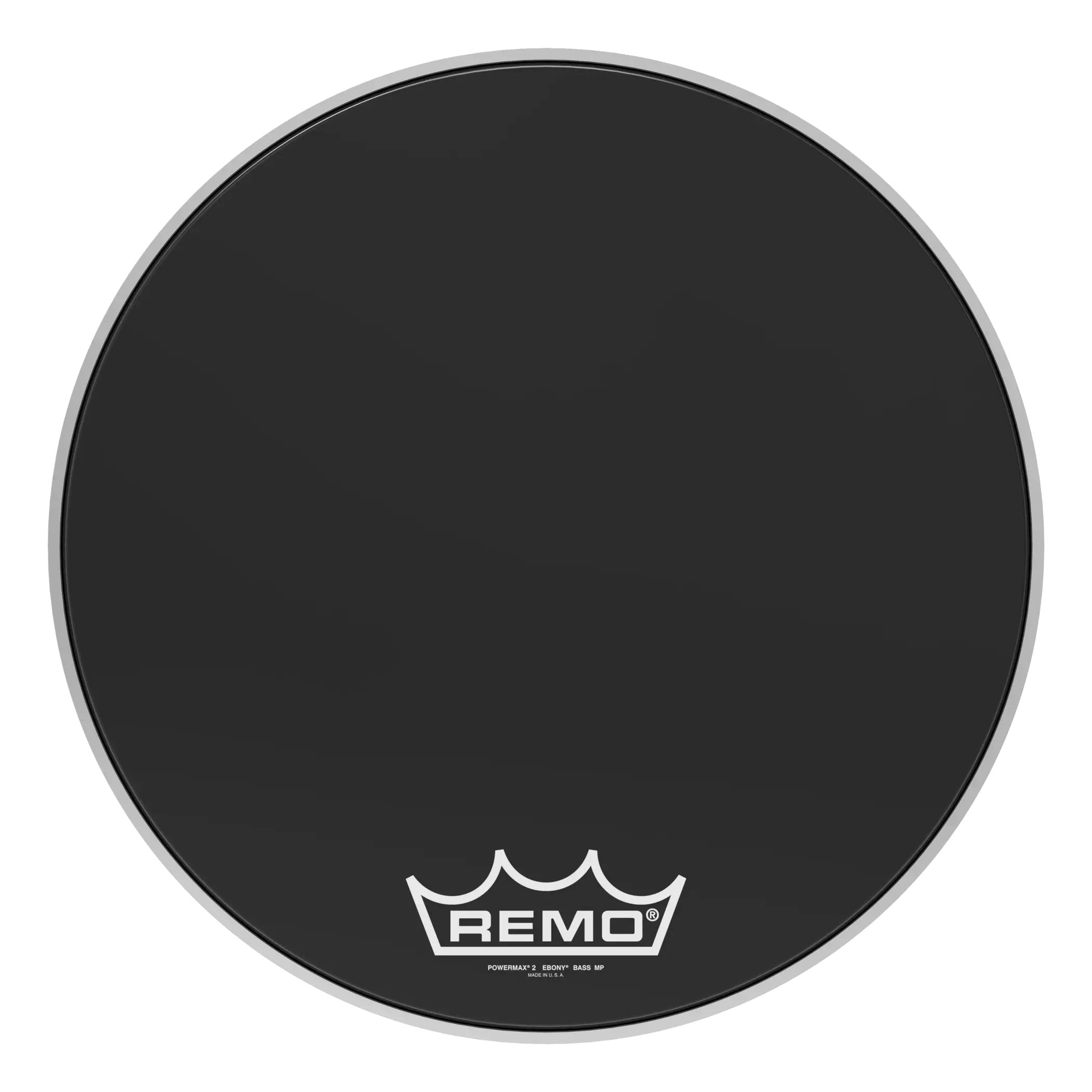 Remo Powermax 2 Ebony Crimplock Marching Bass Drumhead - 20"