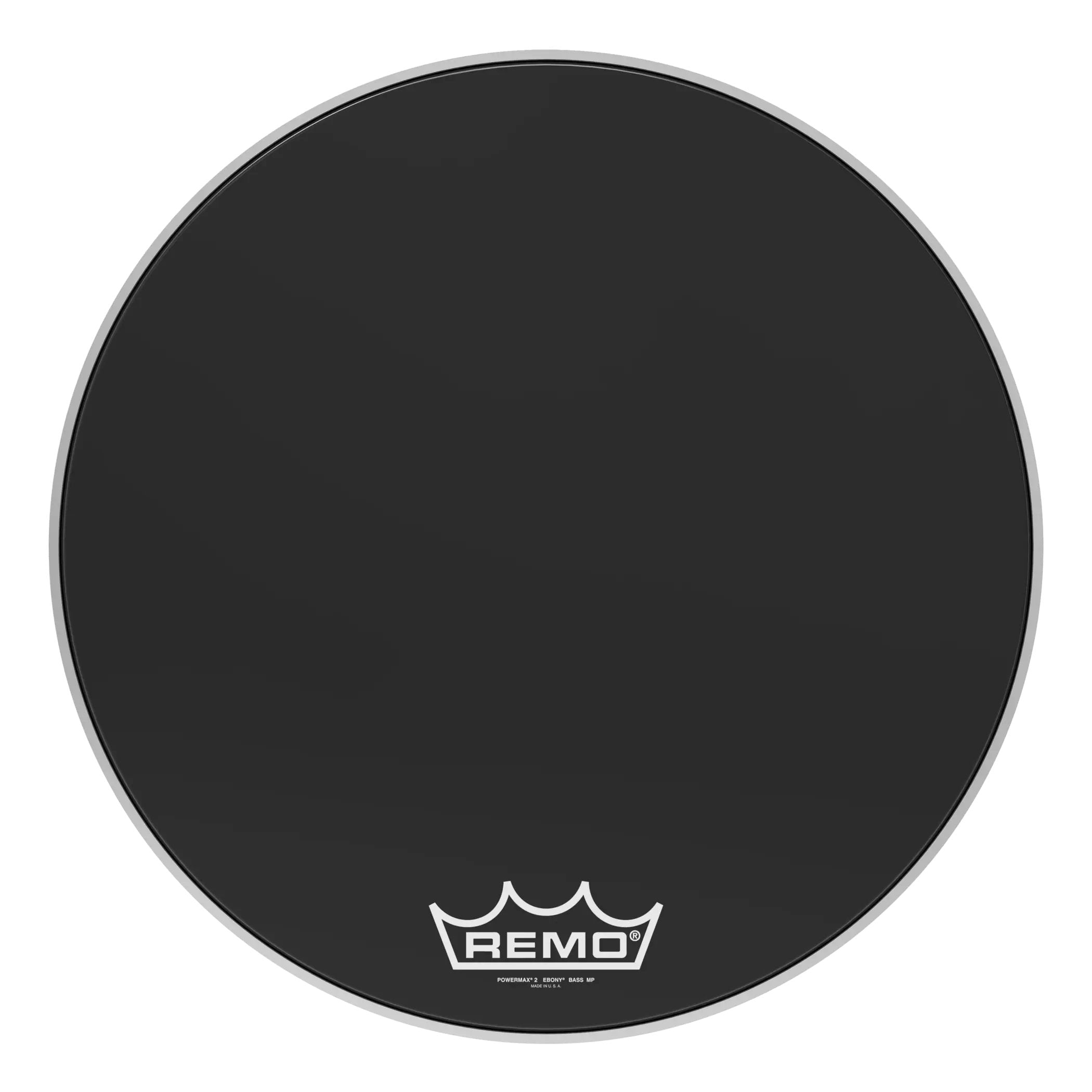 Remo Powermax 2 Ebony Crimplock Marching Bass Drumhead - 24"