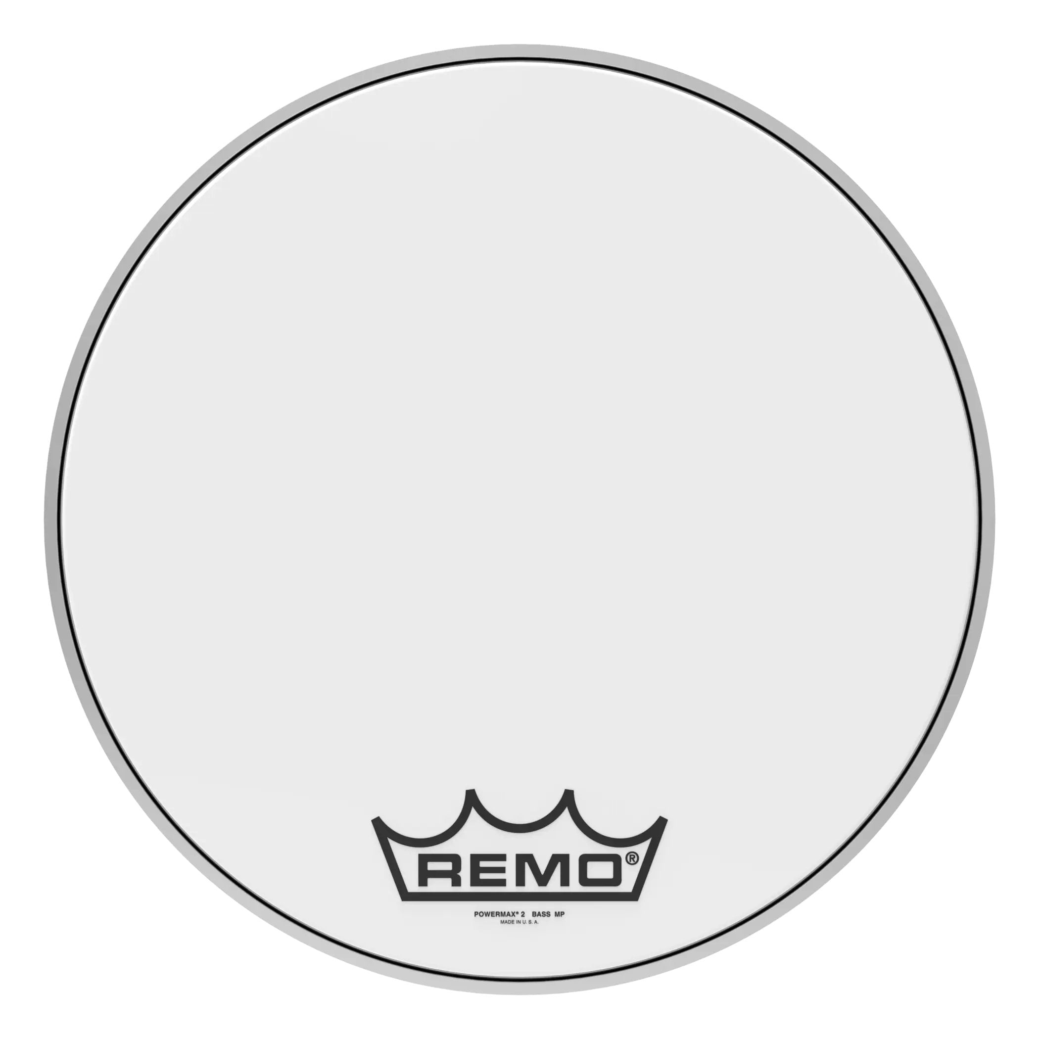 Remo Powermax 2 Ultra White Crimplock Marching Bass Drumhead - 18"