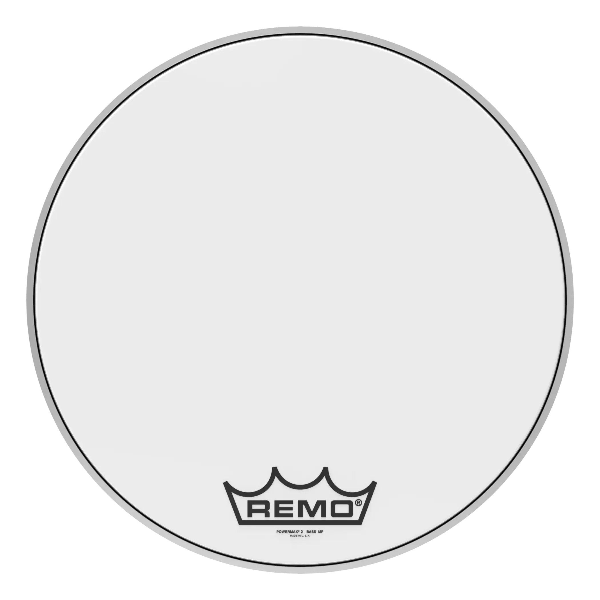Remo Powermax 2 Ultra White Crimplock Marching Bass Drumhead - 20"