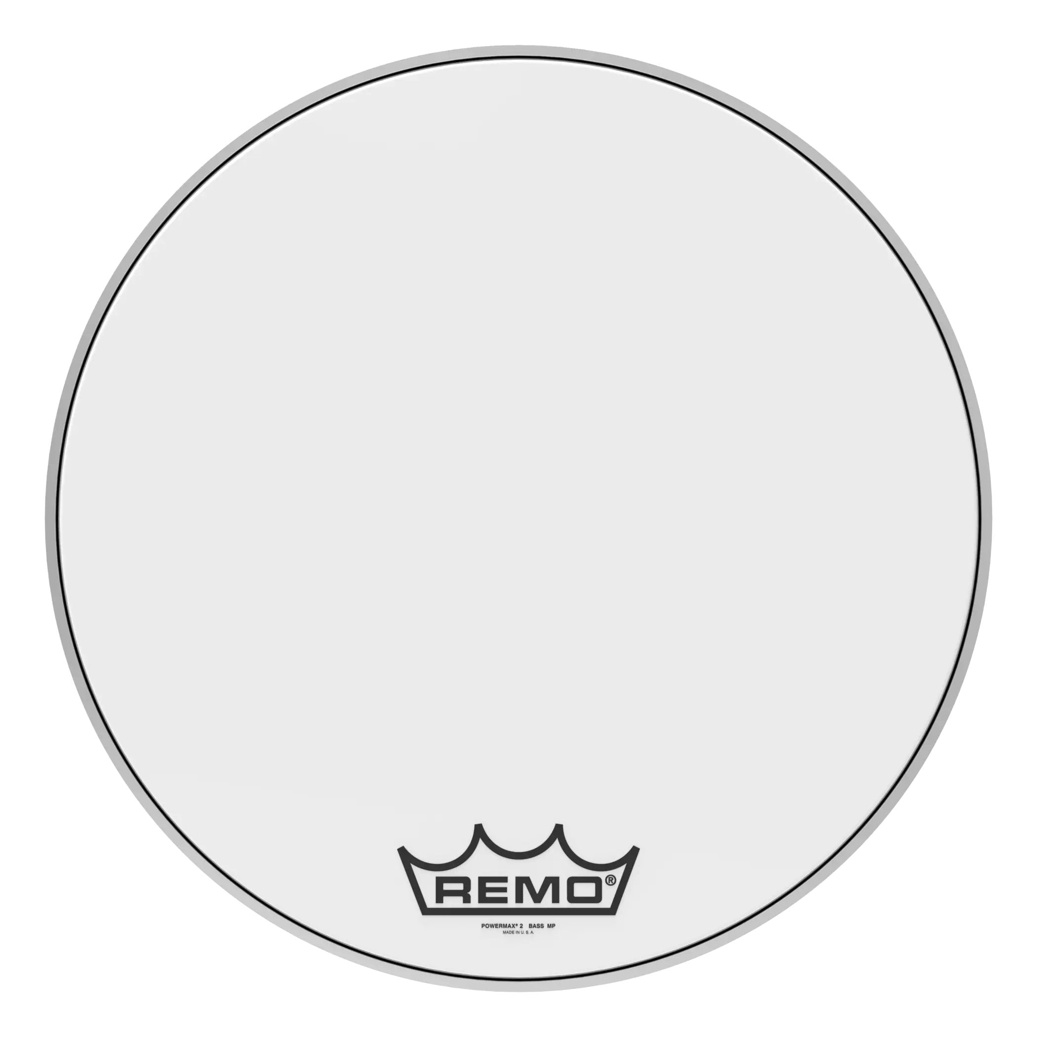 Remo Powermax 2 Ultra White Crimplock Marching Bass Drumhead - 22"