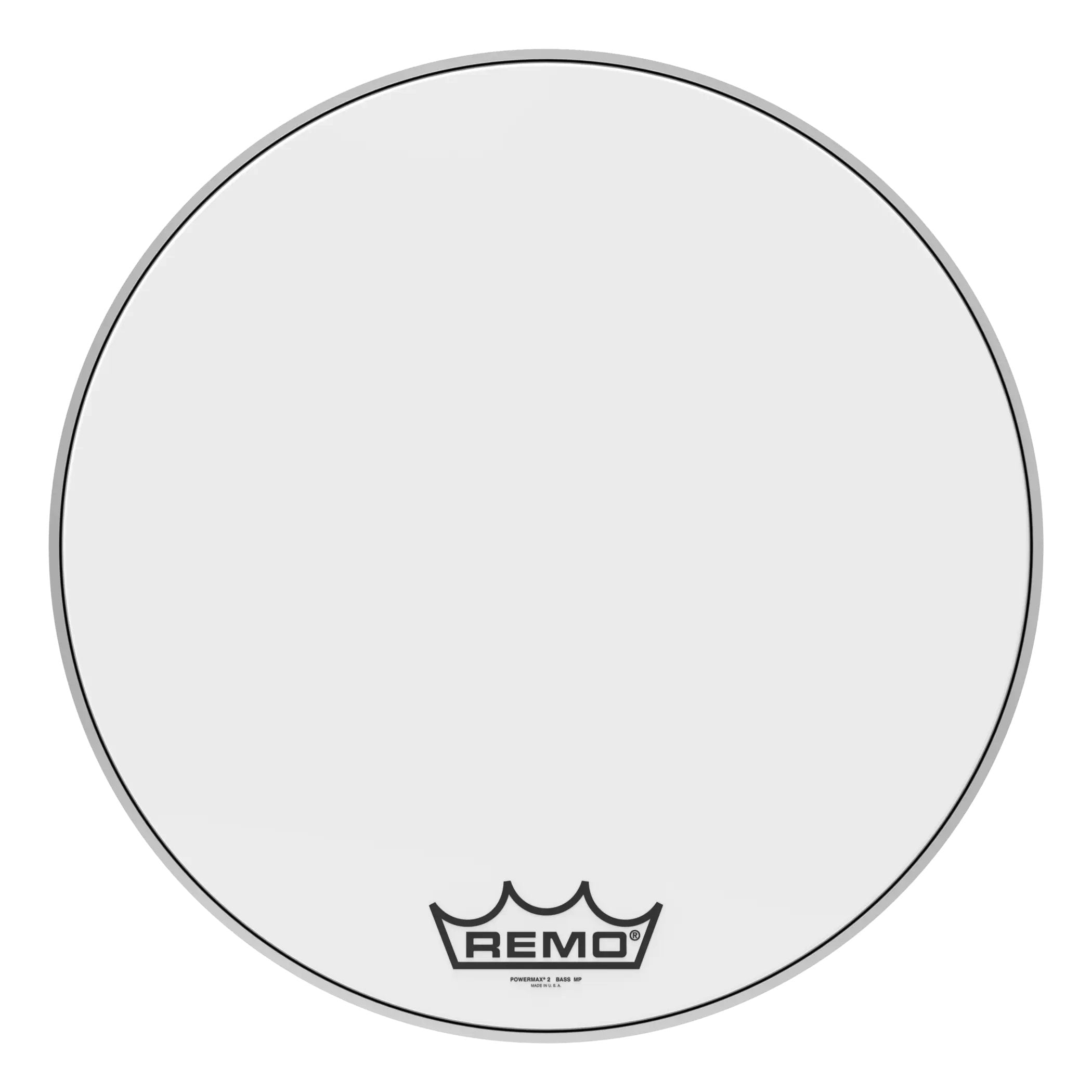 Remo Powermax 2 Ultra White Crimplock Marching Bass Drumhead - 24"