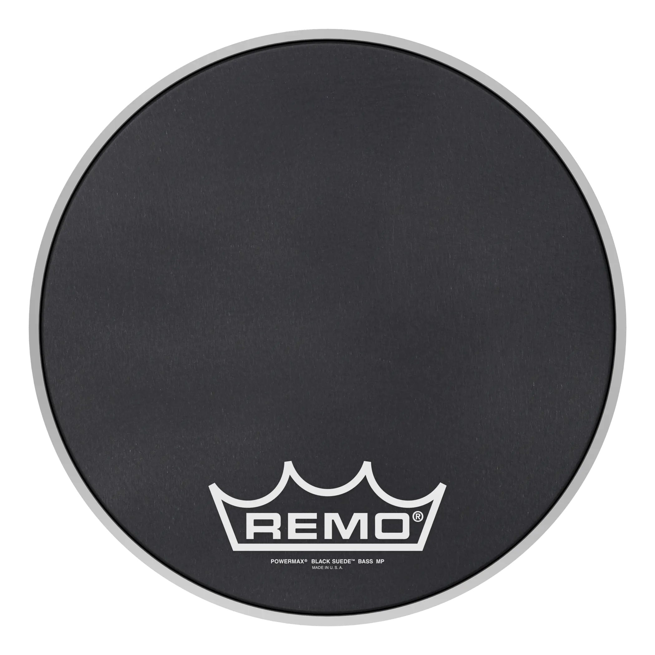 Remo Powermax Black Suede Crimplock Marching Bass Drumhead - 14"