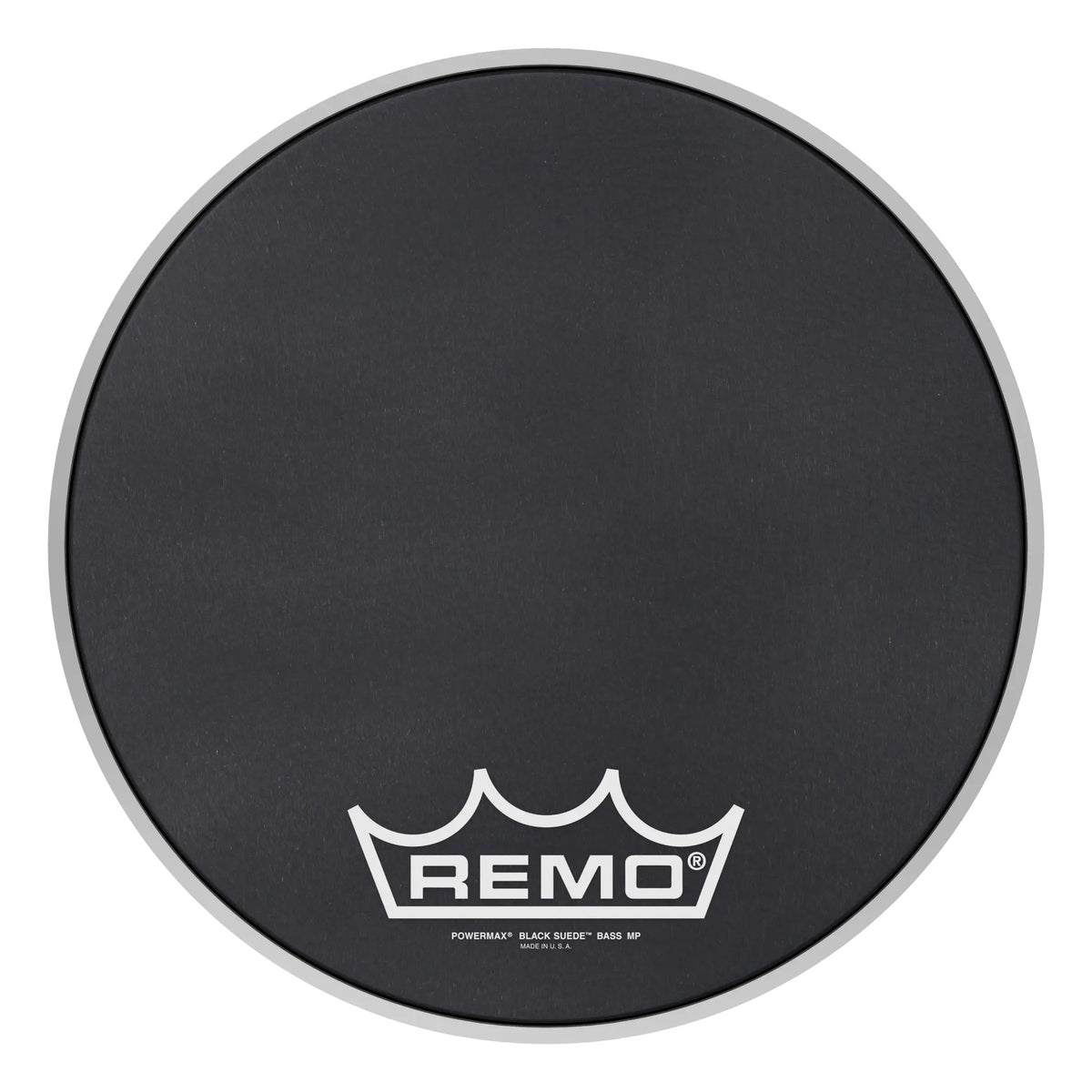 Remo Powermax Black Suede Crimplock Marching Bass Drumhead - 14"