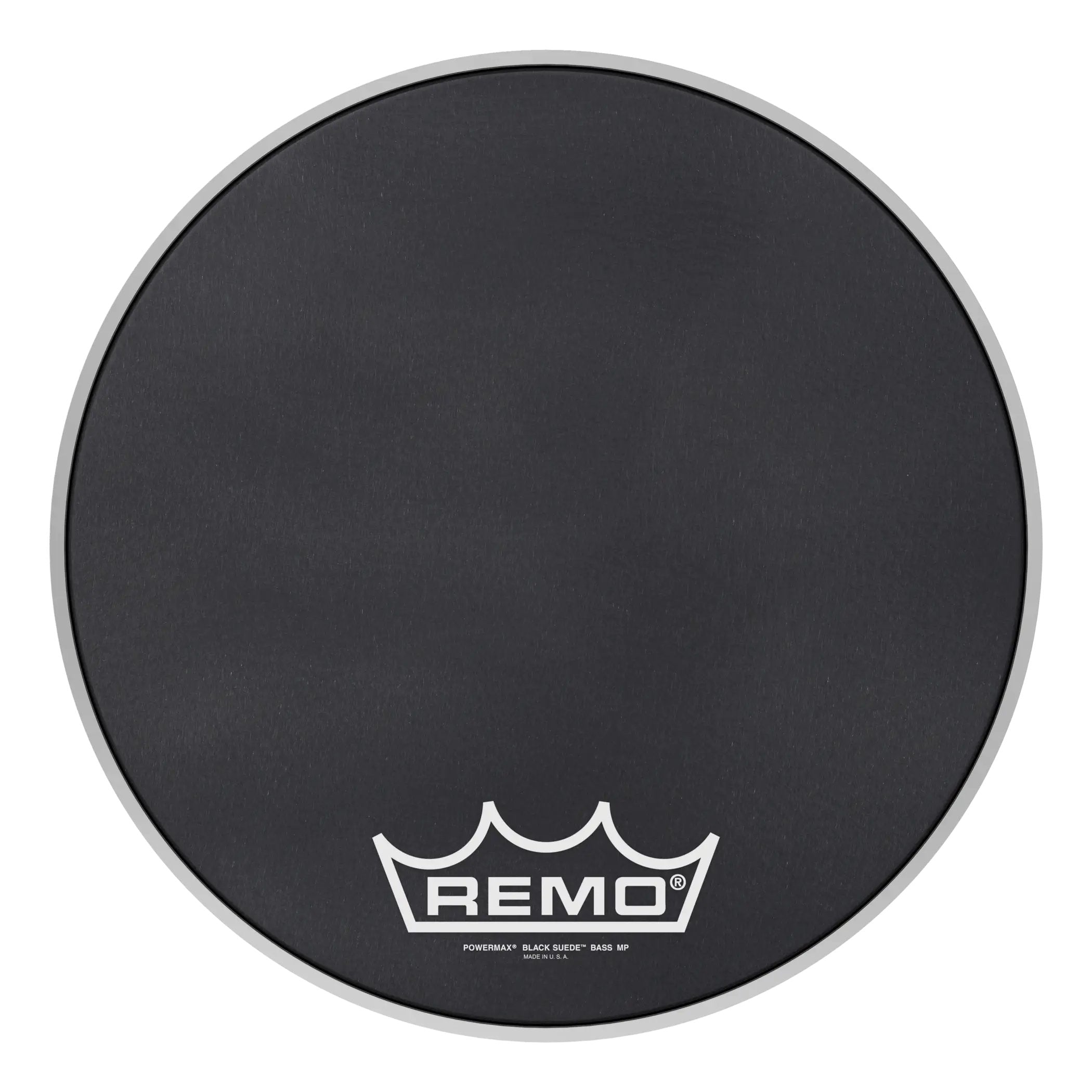 Remo Powermax Black Suede Crimplock Marching Bass Drumhead - 16"
