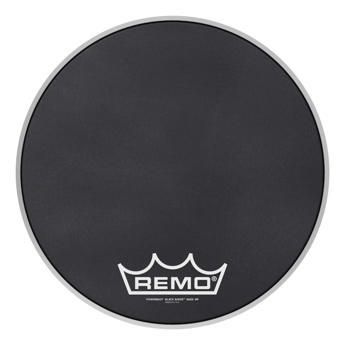 Remo Powermax Black Suede Crimplock Marching Bass Drumhead - 16"