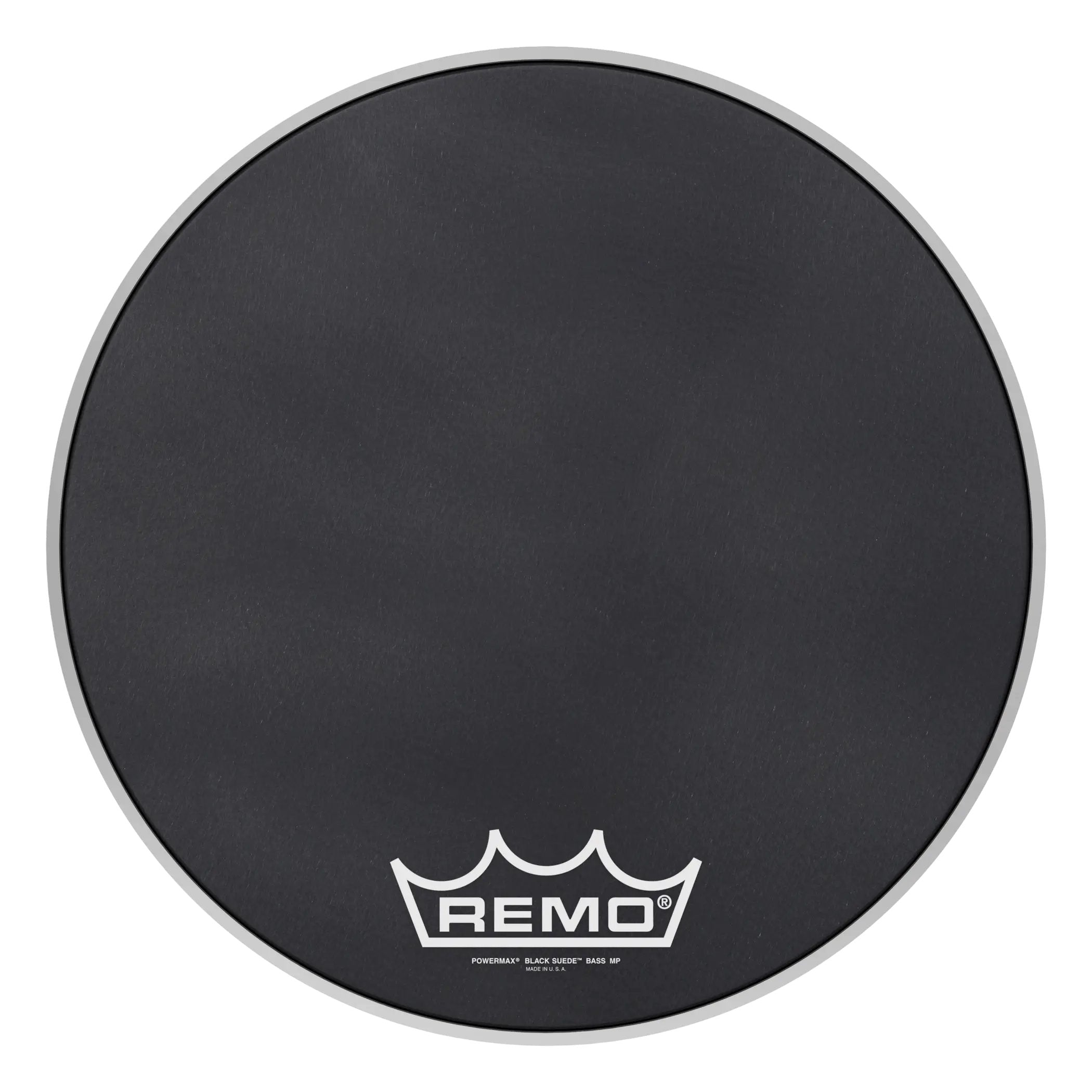 Remo Powermax Black Suede Crimplock Marching Bass Drumhead - 18"