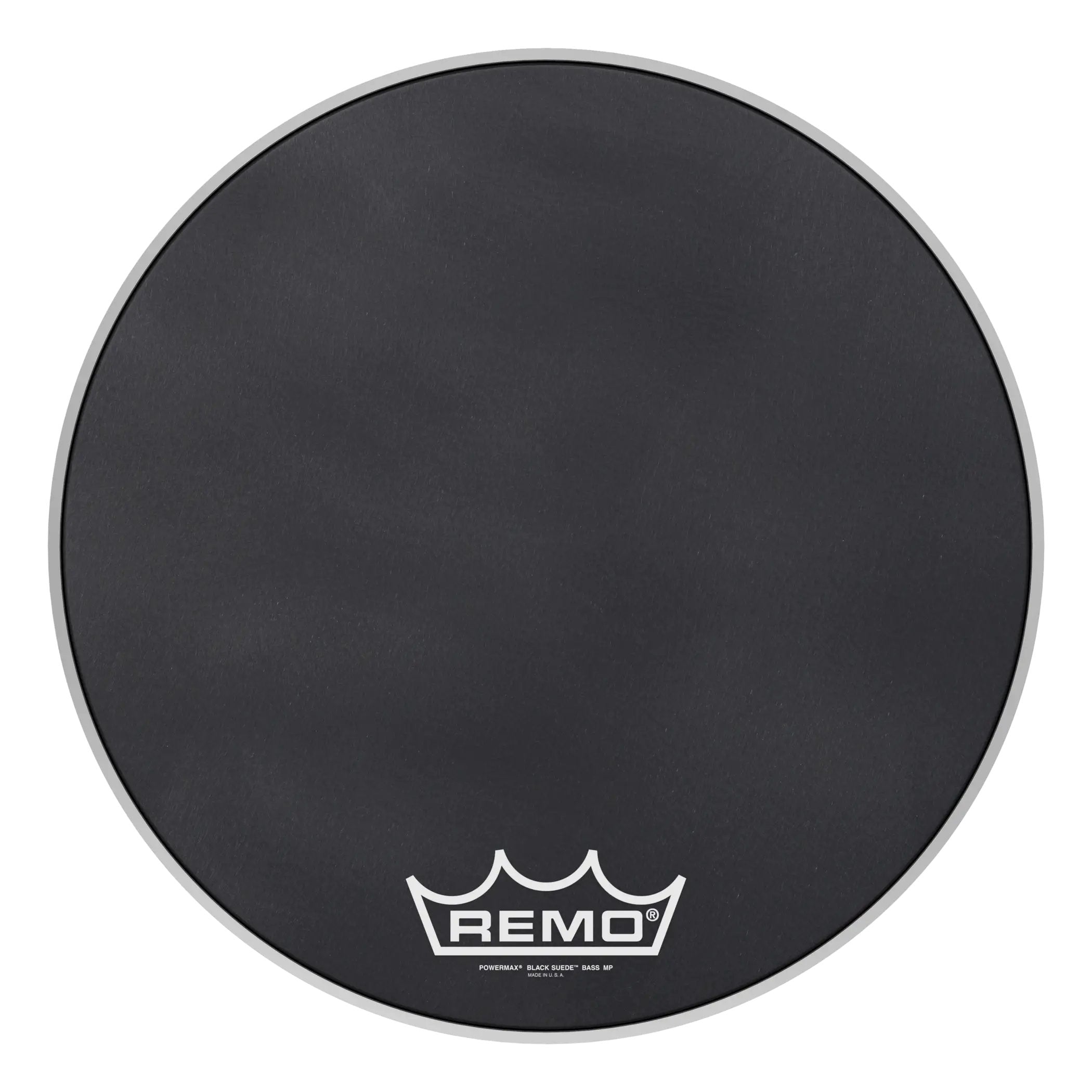 Remo Powermax Black Suede Crimplock Marching Bass Drumhead - 20"